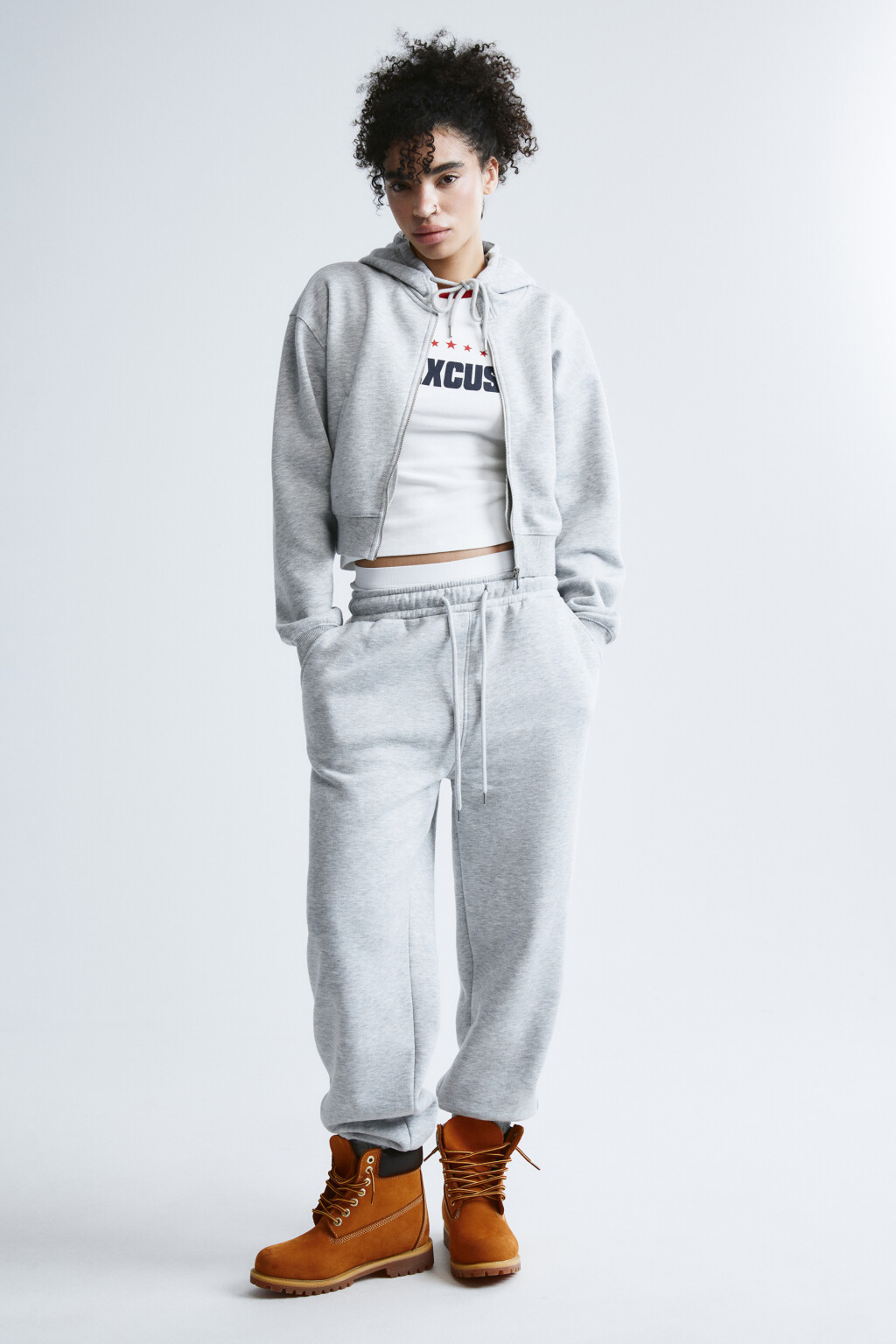 Брюки-джоггеры базовые трикотажные - цвет серый - 4