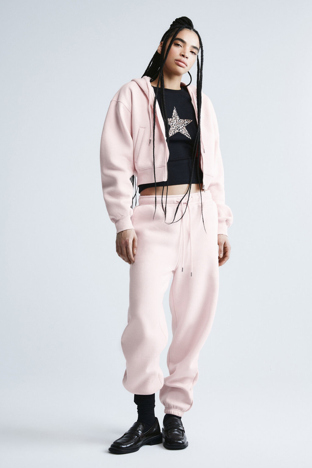 Брюки-джоггеры базовые трикотажные - цвет розовый - 4