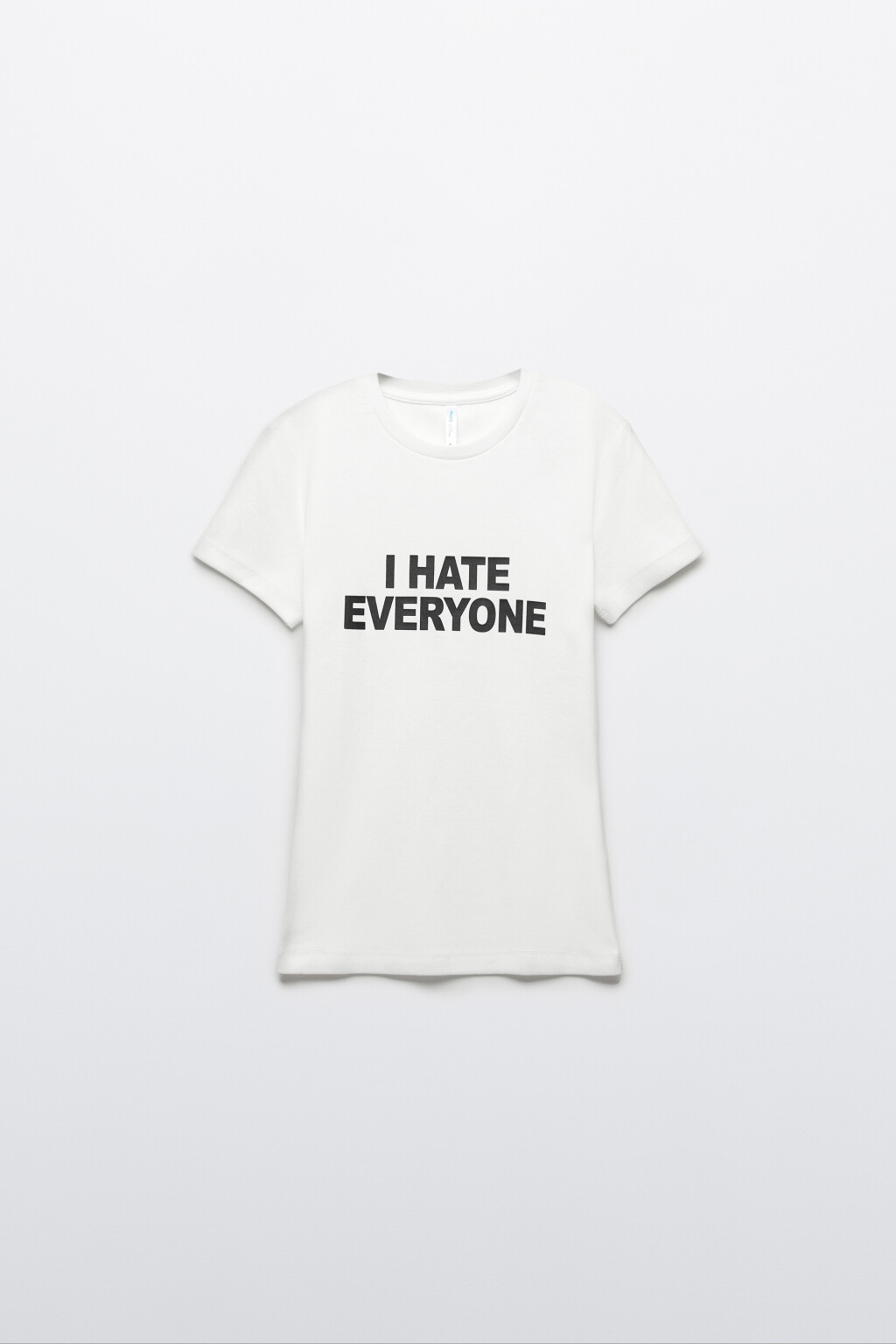 Футболка-топ облегающая с надписью - цвет белый - 1