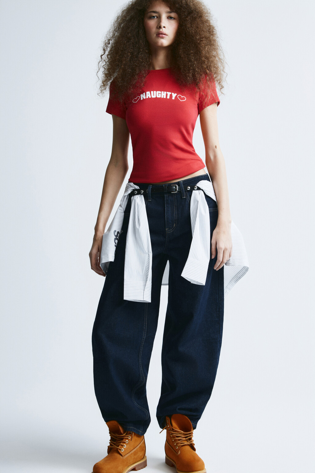 Футболка-топ облегающая с надписью - цвет красный - 1