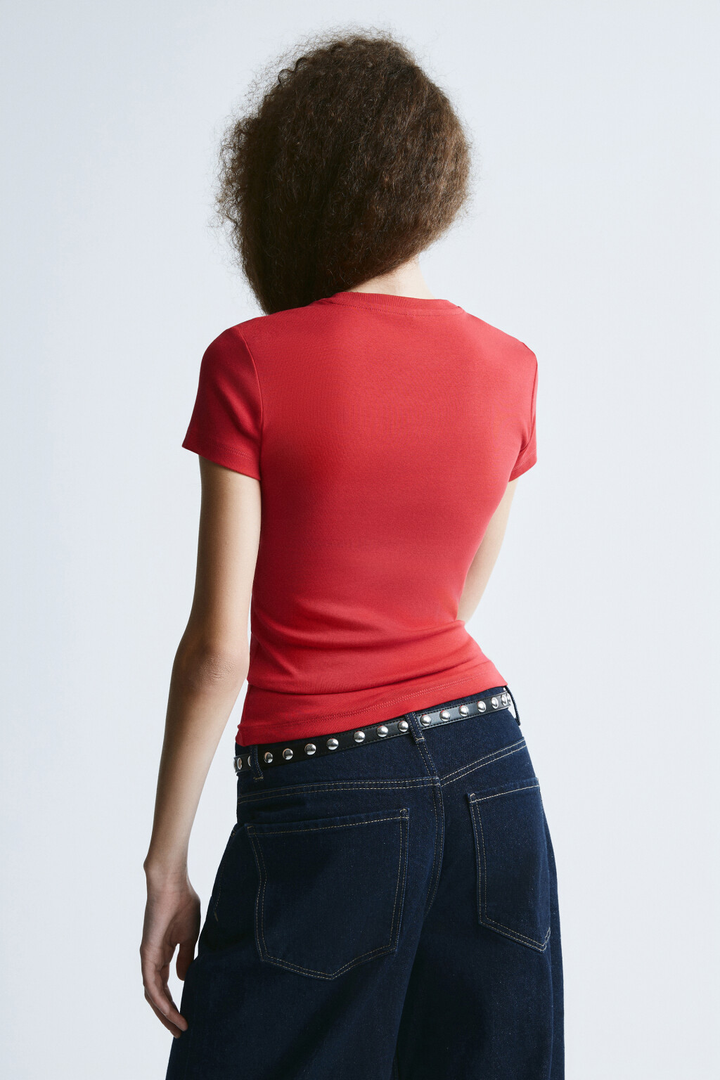 Футболка-топ облегающая с надписью - цвет красный - 4