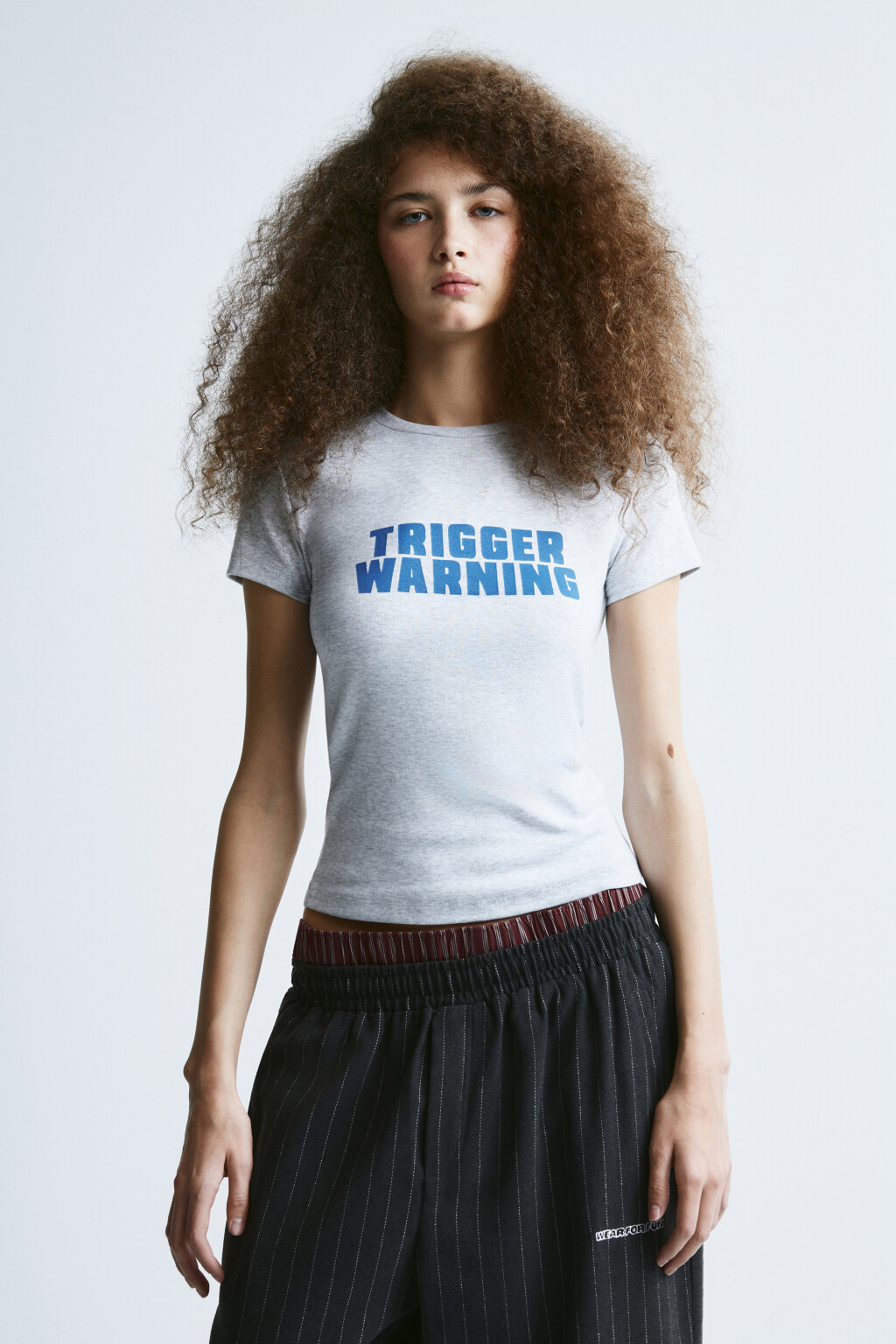 Футболка облегающая с надписью - цвет серый - 3