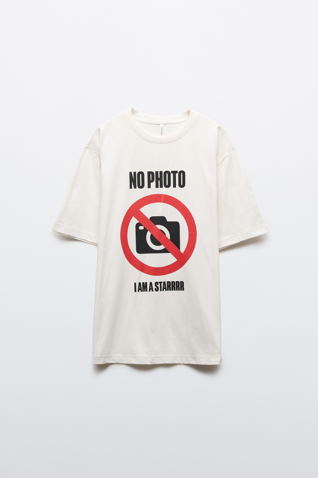 Футболка хлопковая oversize с надписью - цвет белый - 8