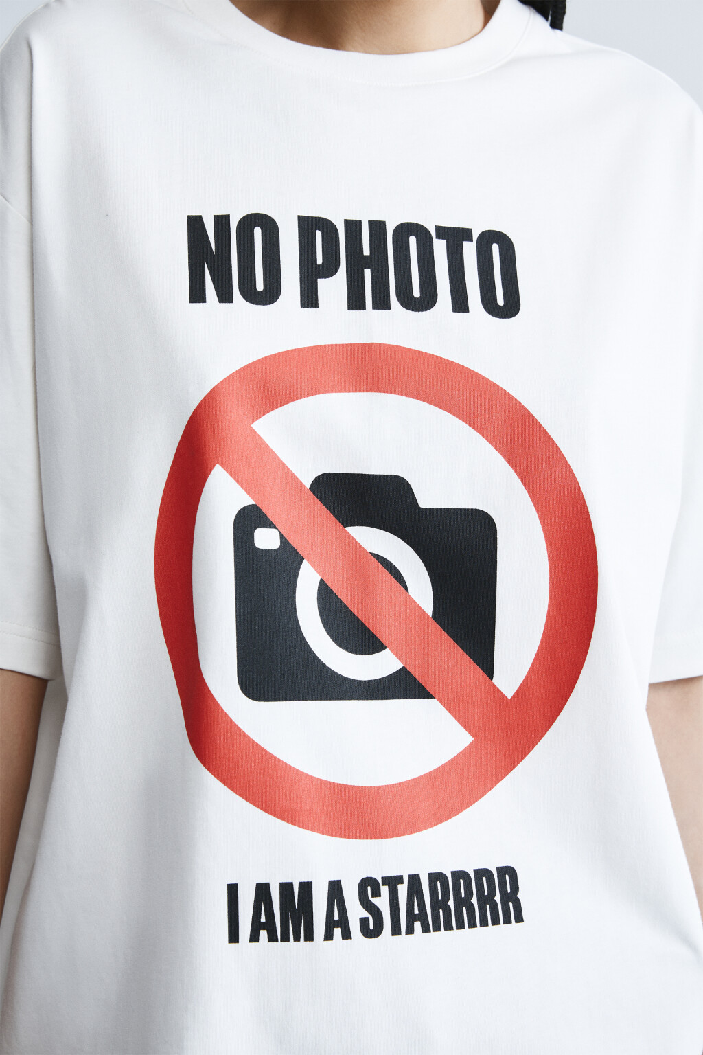 Футболка хлопковая oversize с надписью - цвет белый - 6