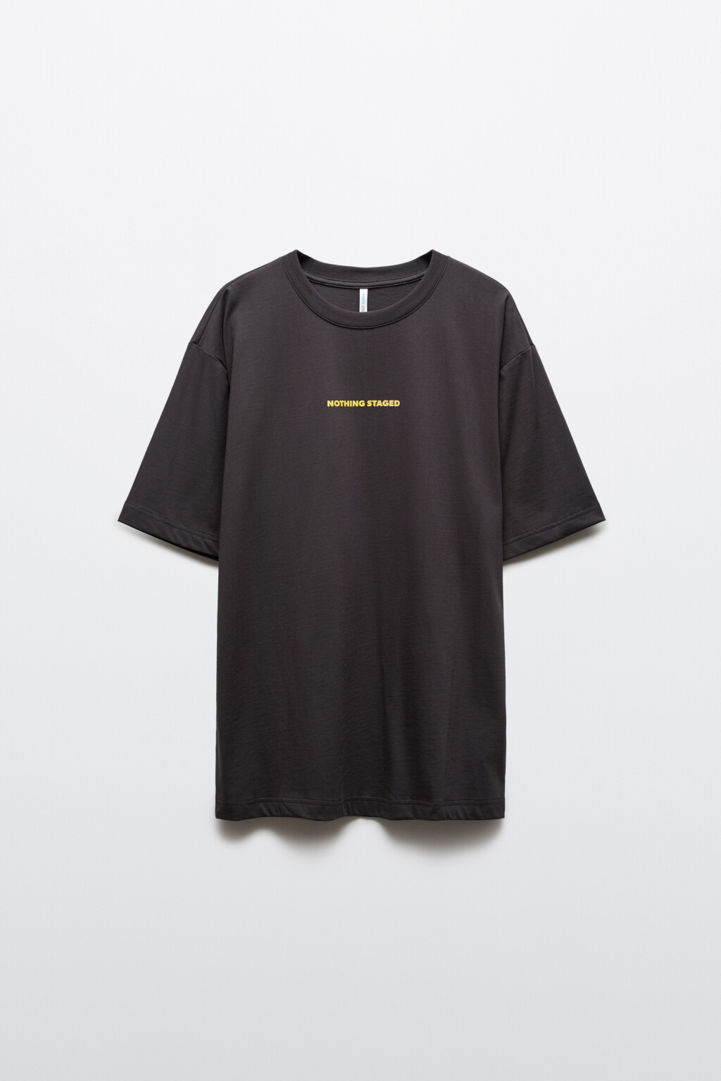 Футболка хлопковая oversize с надписью - цвет черный - 8