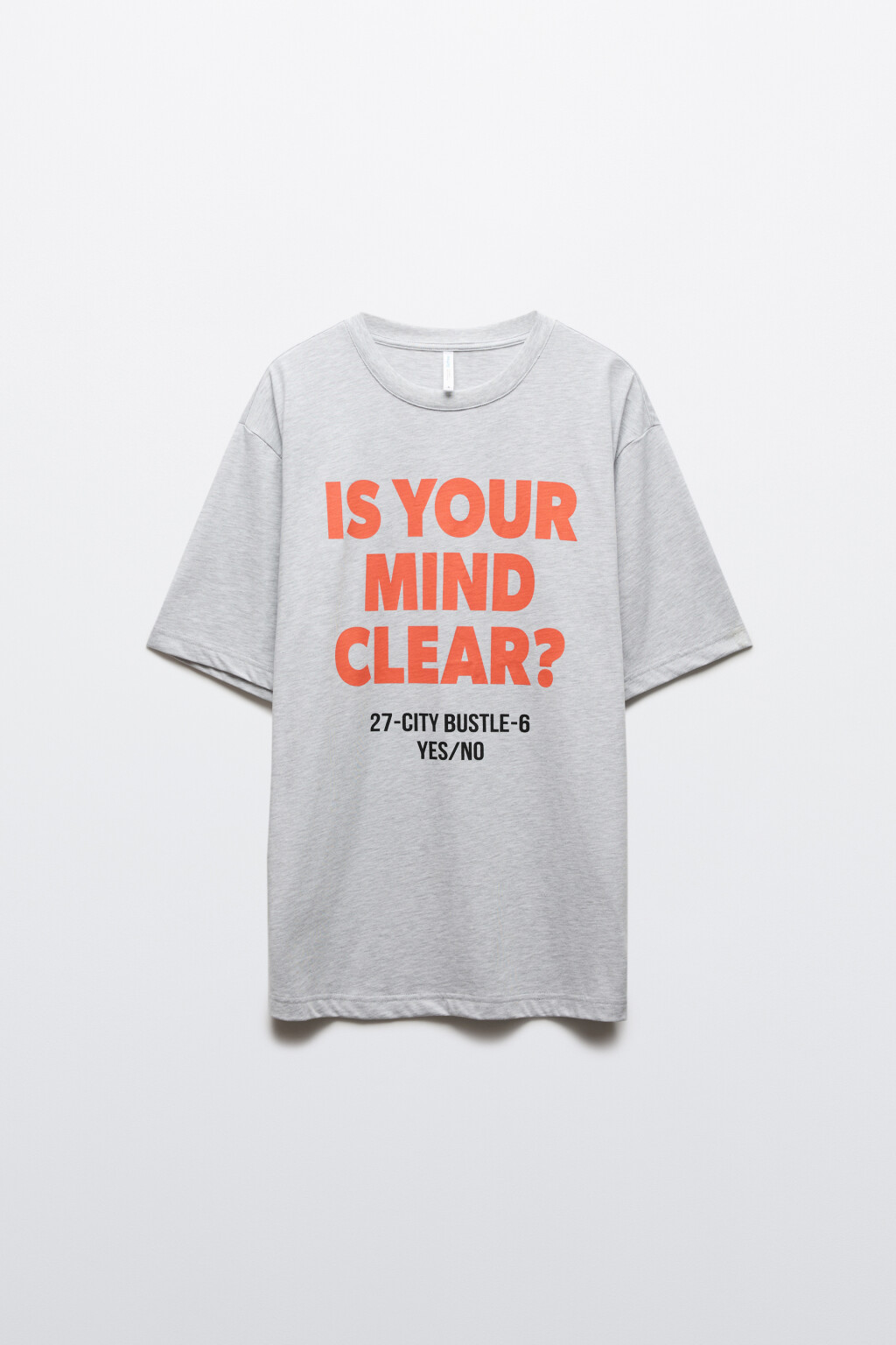 Футболка хлопковая oversize с надписью - цвет серый - 8