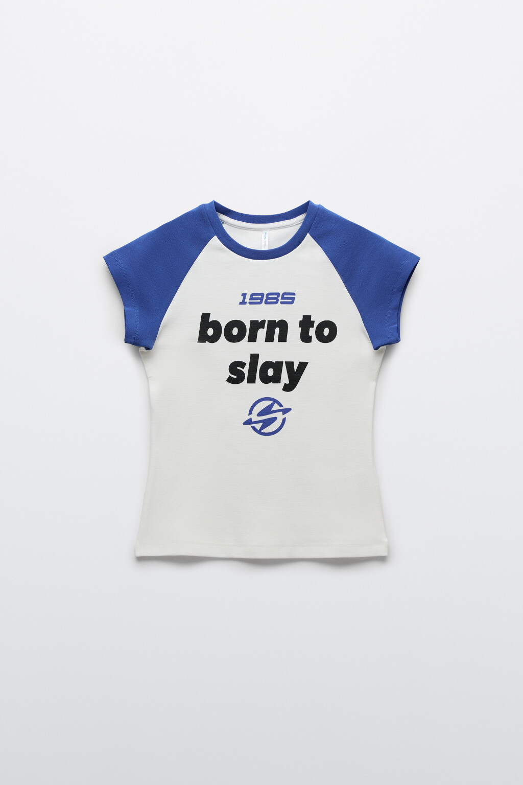 Футболка-топ облегающая с надписью - цвет синий - 7