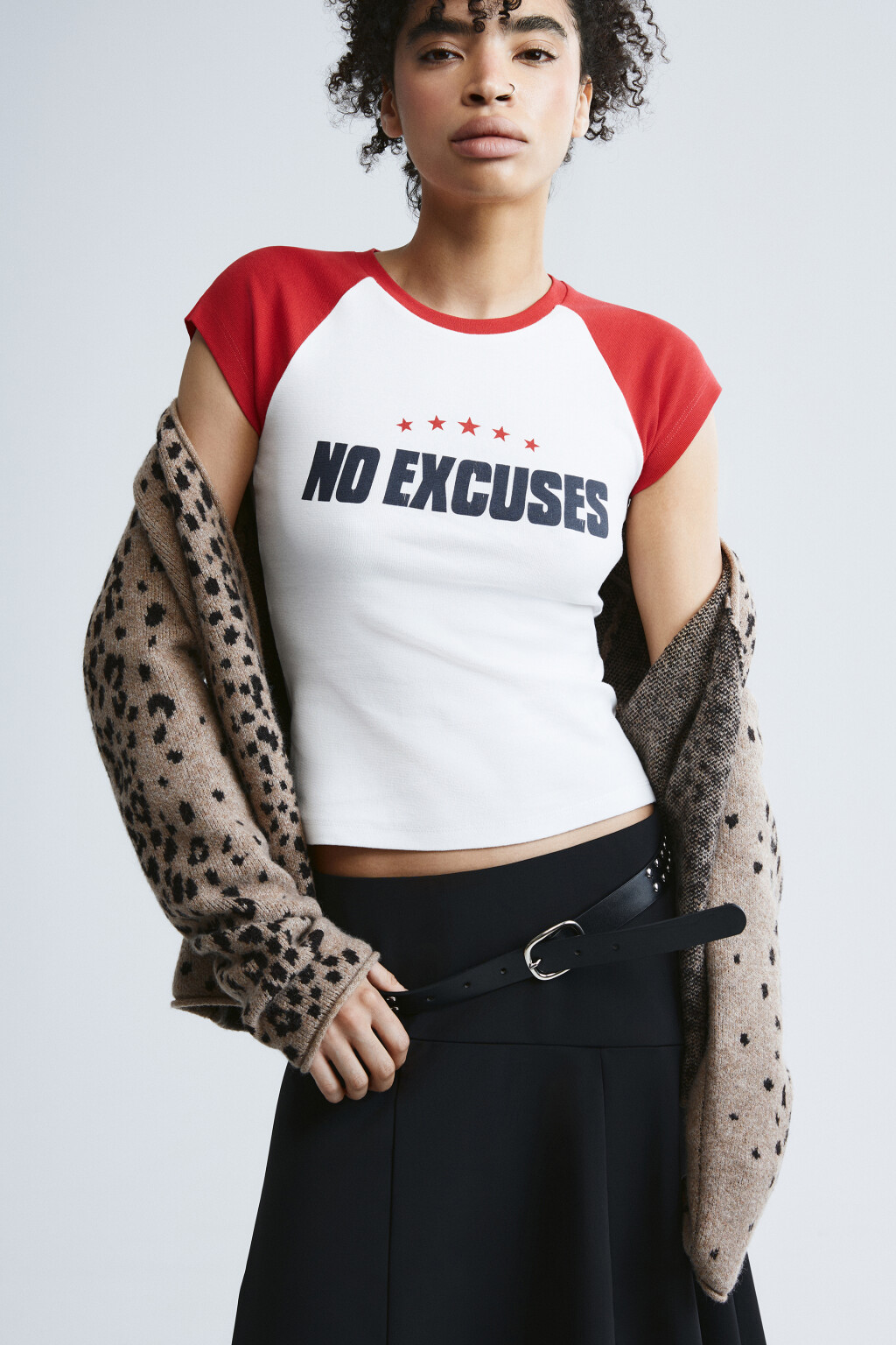 Футболка-топ облегающая с надписью - цвет красный - 1