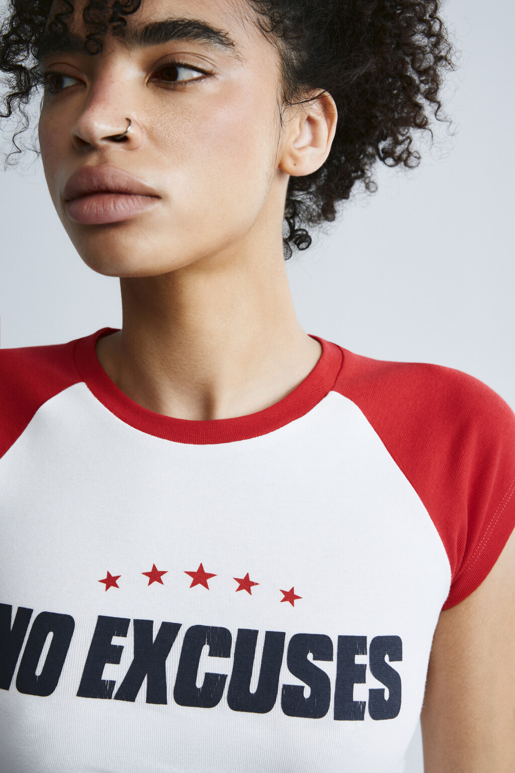 Футболка-топ облегающая с надписью - цвет красный - 6