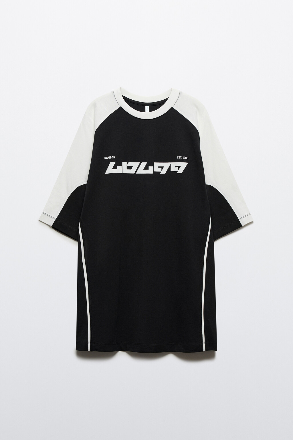 Футболка-джерси oversize с принтом - цвет белый - 1