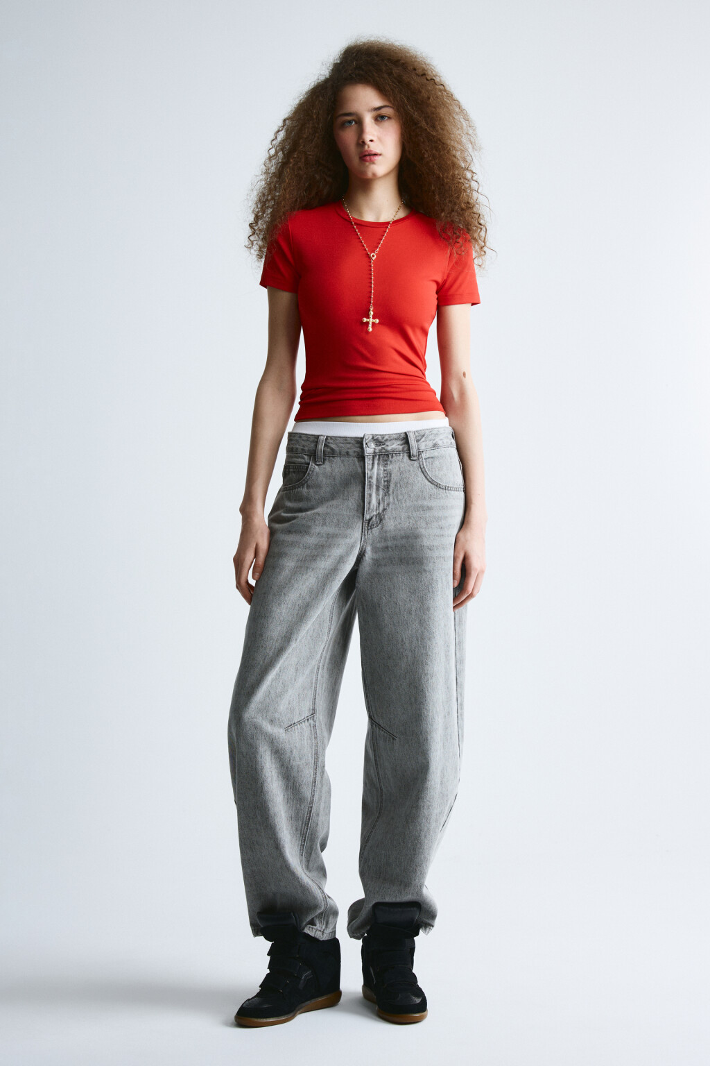 Футболка-топ полуприлегающая базовая - цвет красный - 5