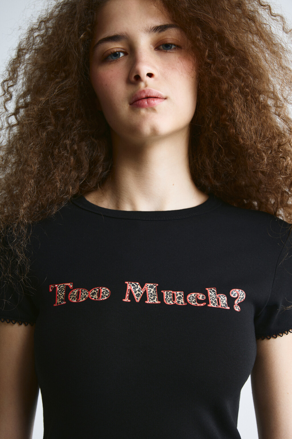 Футболка-топ облегающая плотная с принтом - цвет черный - 5