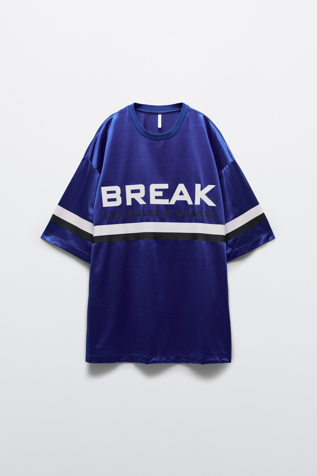 Футболка-джерси oversize с принтом - цвет синий - 8