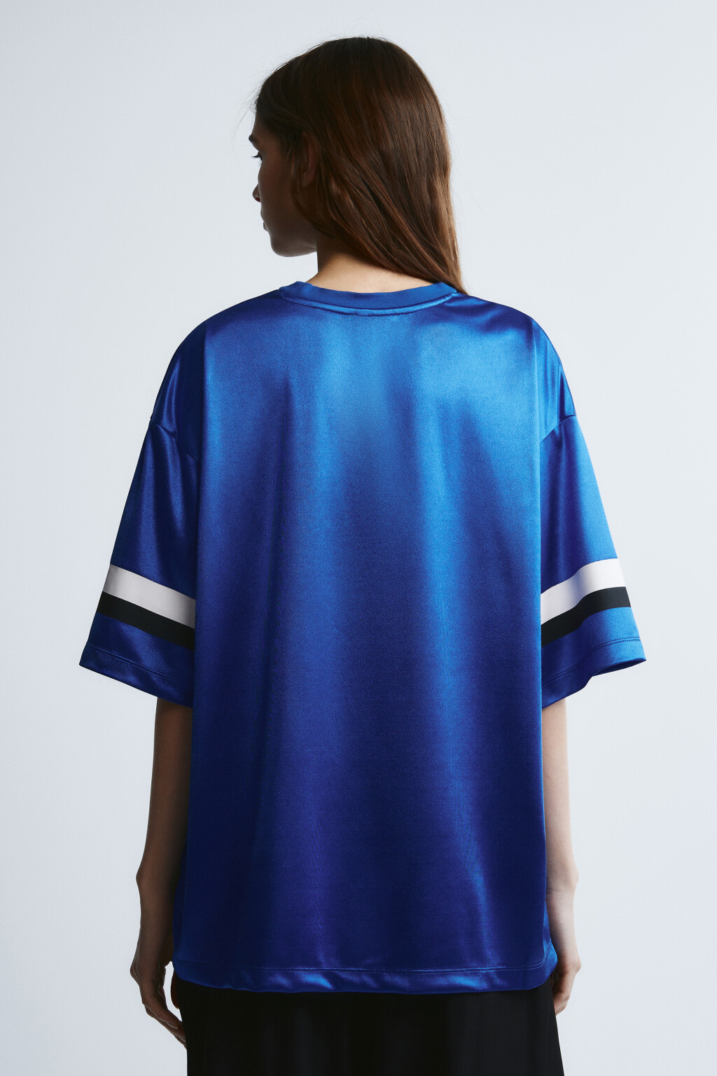 Футболка oversize с принтом - цвет синий - 4