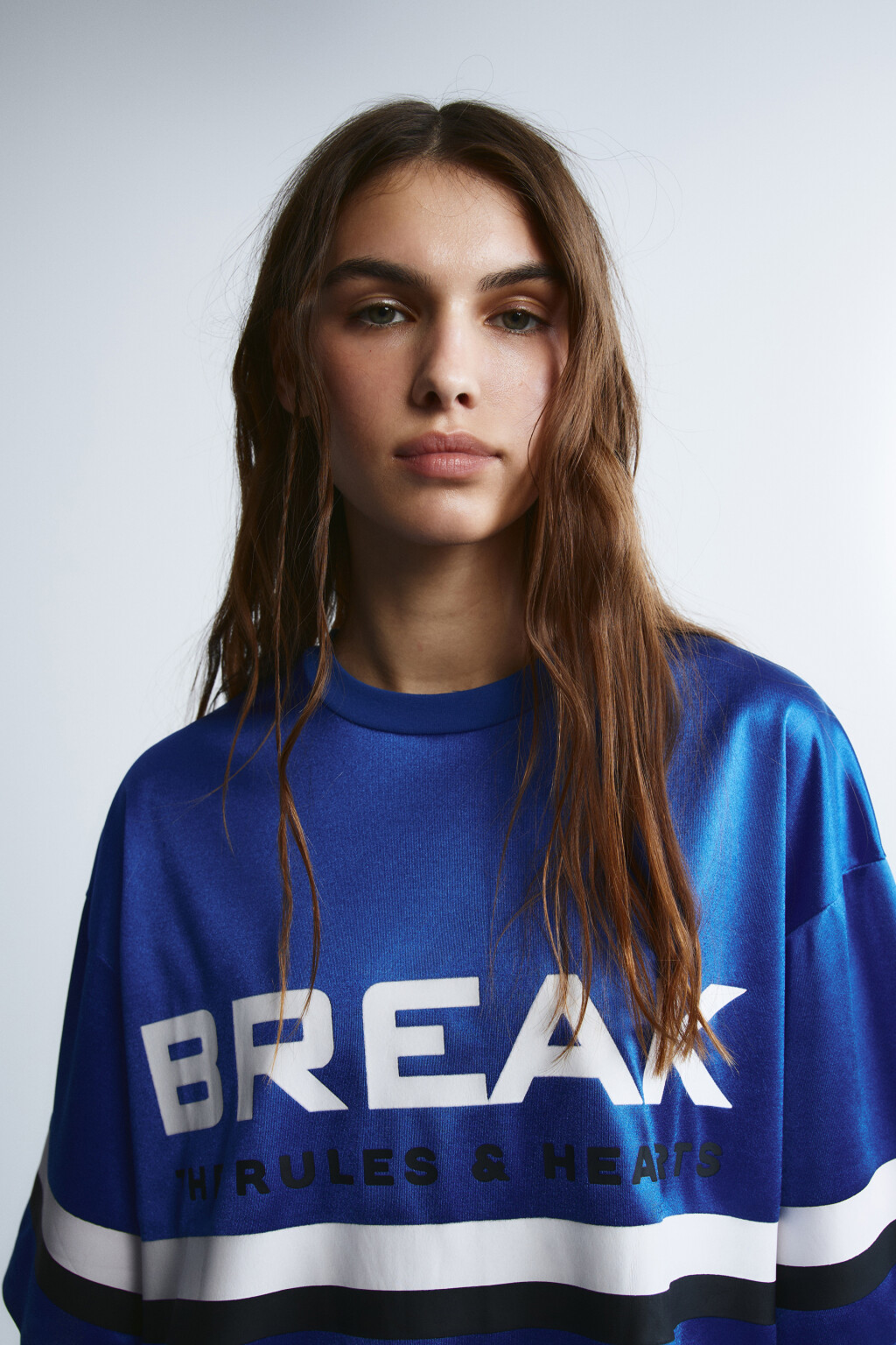 Футболка oversize с принтом - цвет синий - 6