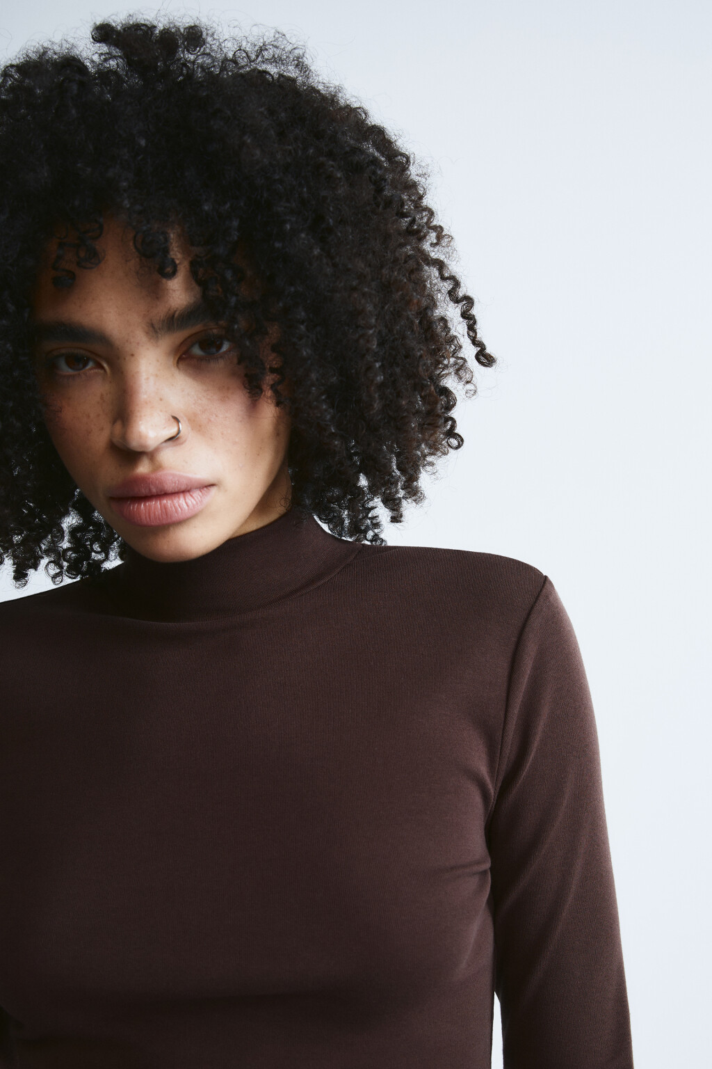 Лонгслив облегающий - цвет коричневый - 5