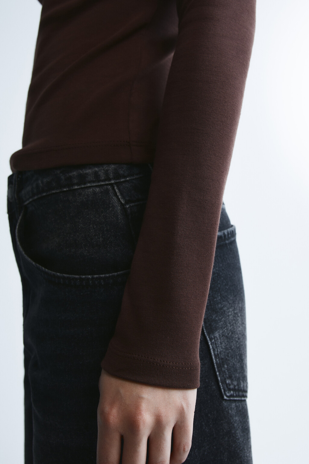 Лонгслив облегающий - цвет коричневый - 6