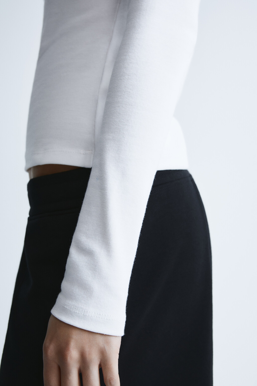 Лонгслив облегающий - цвет молочный - 6