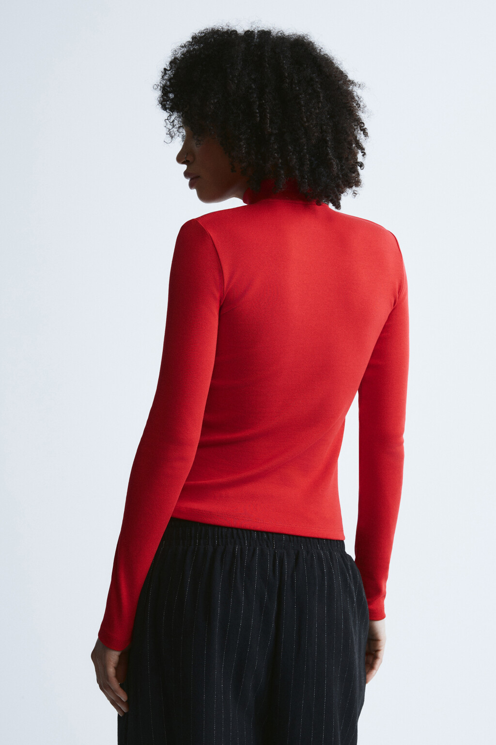 Лонгслив облегающий - цвет красный - 3