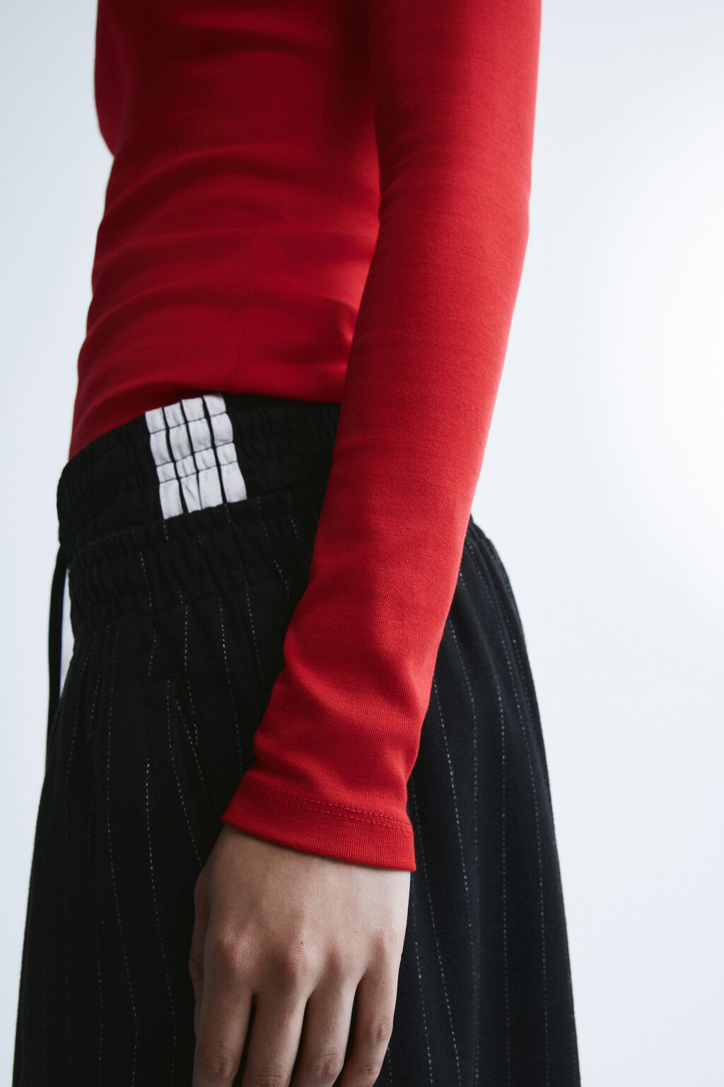 Лонгслив облегающий - цвет красный - 6