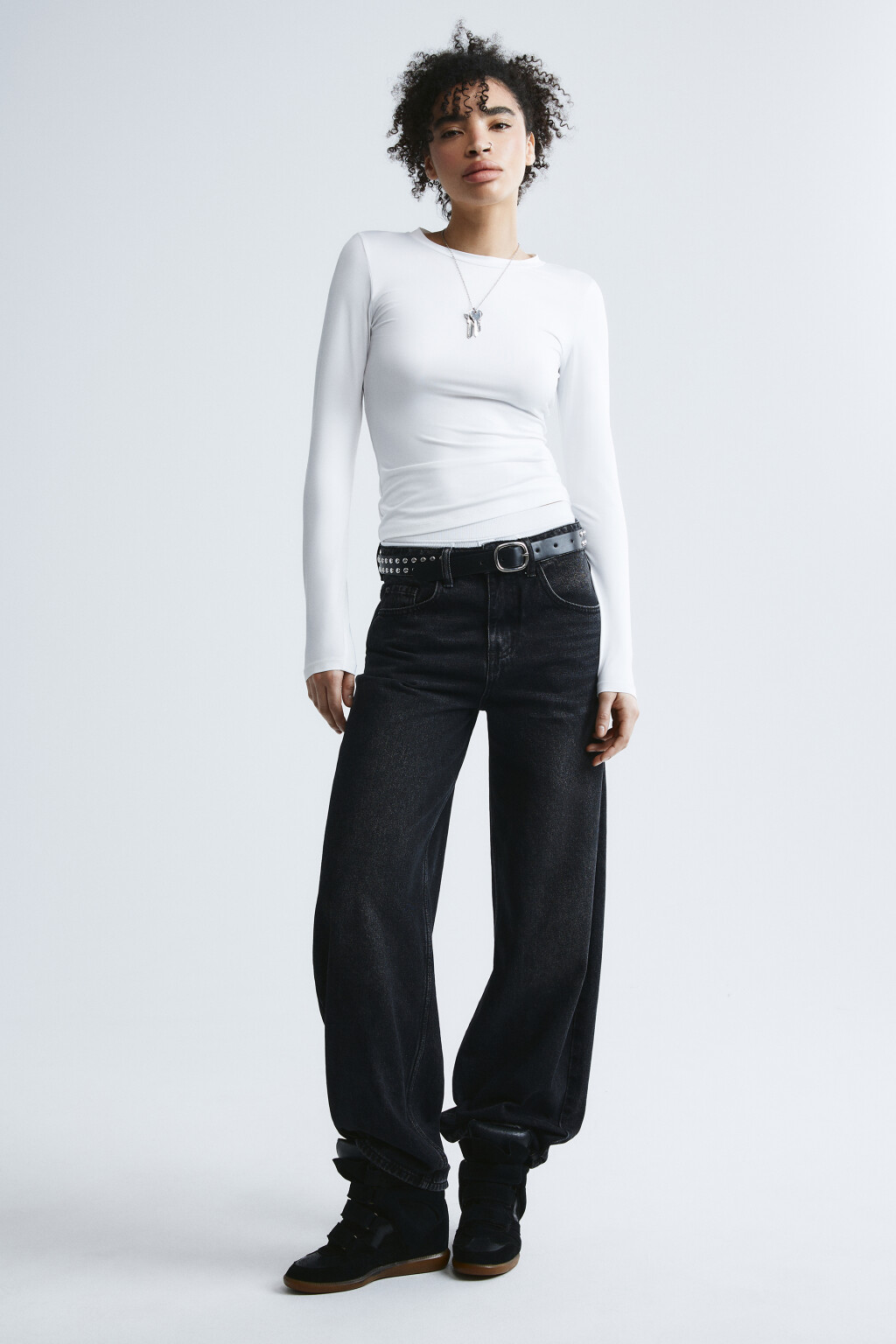 Лонгслив облегающий - цвет белый - 5