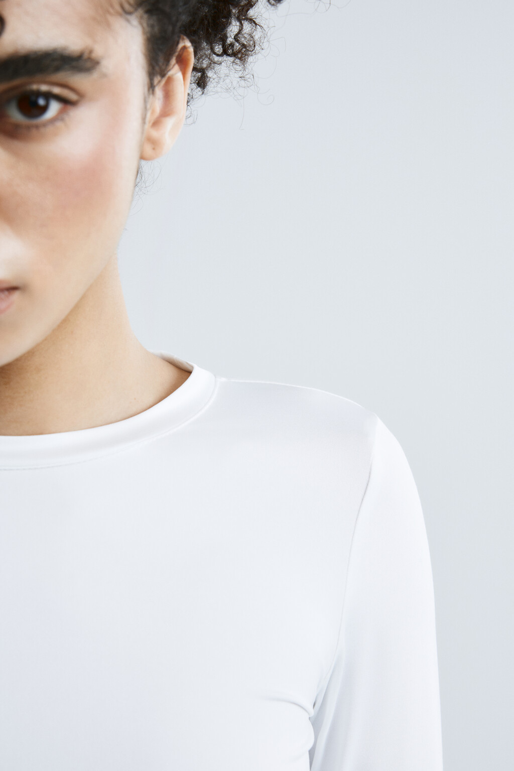 Лонгслив облегающий - цвет белый - 6