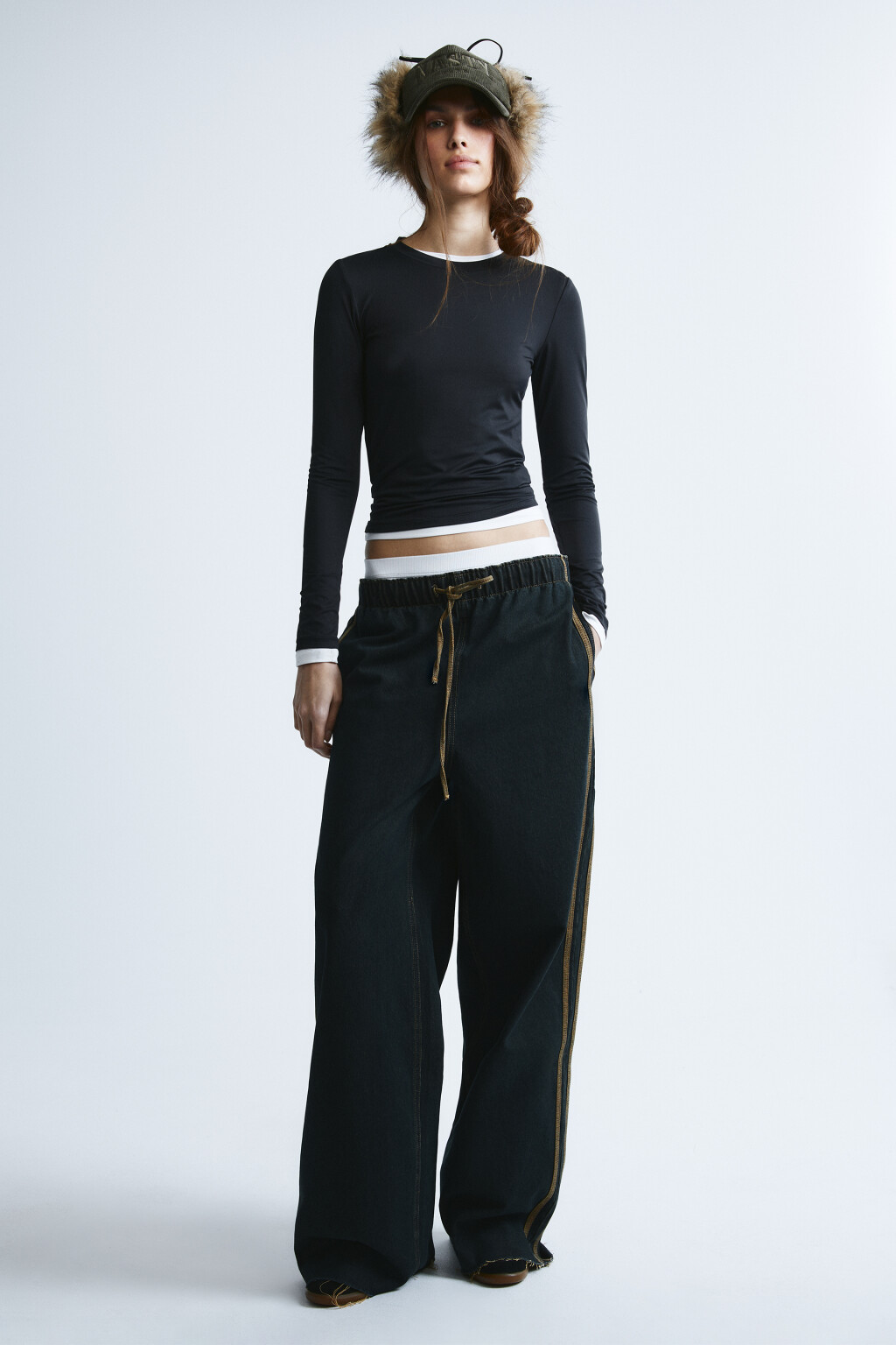 Лонгслив облегающий - цвет черный - 5