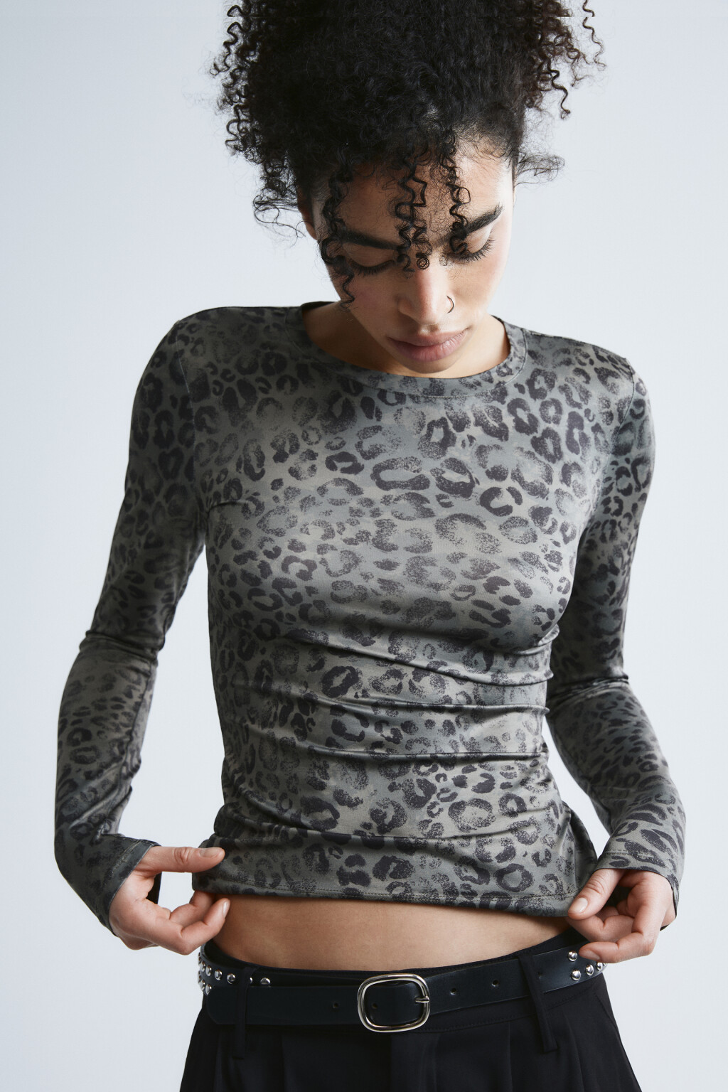 Лонгслив облегающий - цвет мультиколор - 2