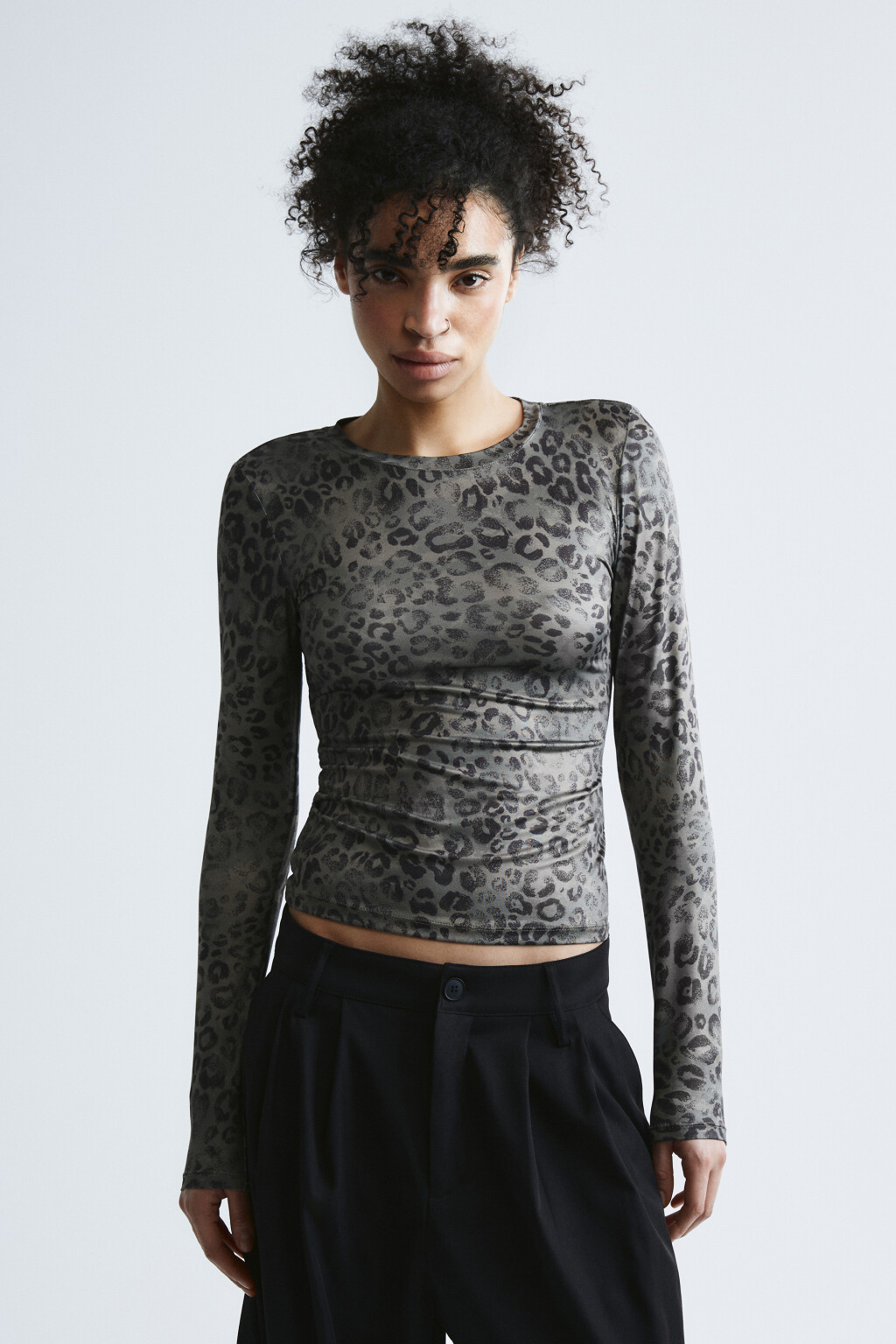 Лонгслив облегающий - цвет мультиколор - 3