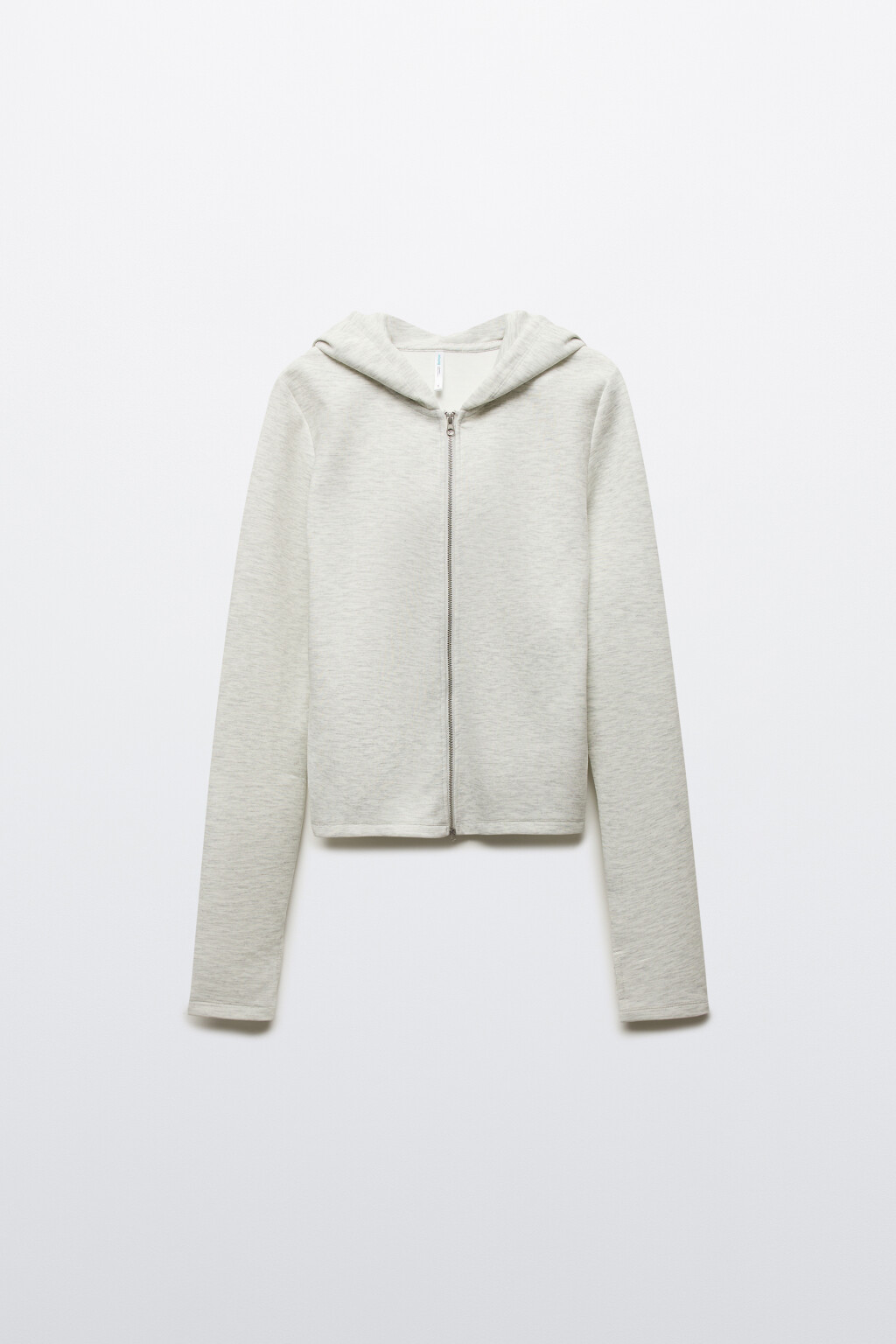 Худи-зипка облегающая - цвет серый - 1