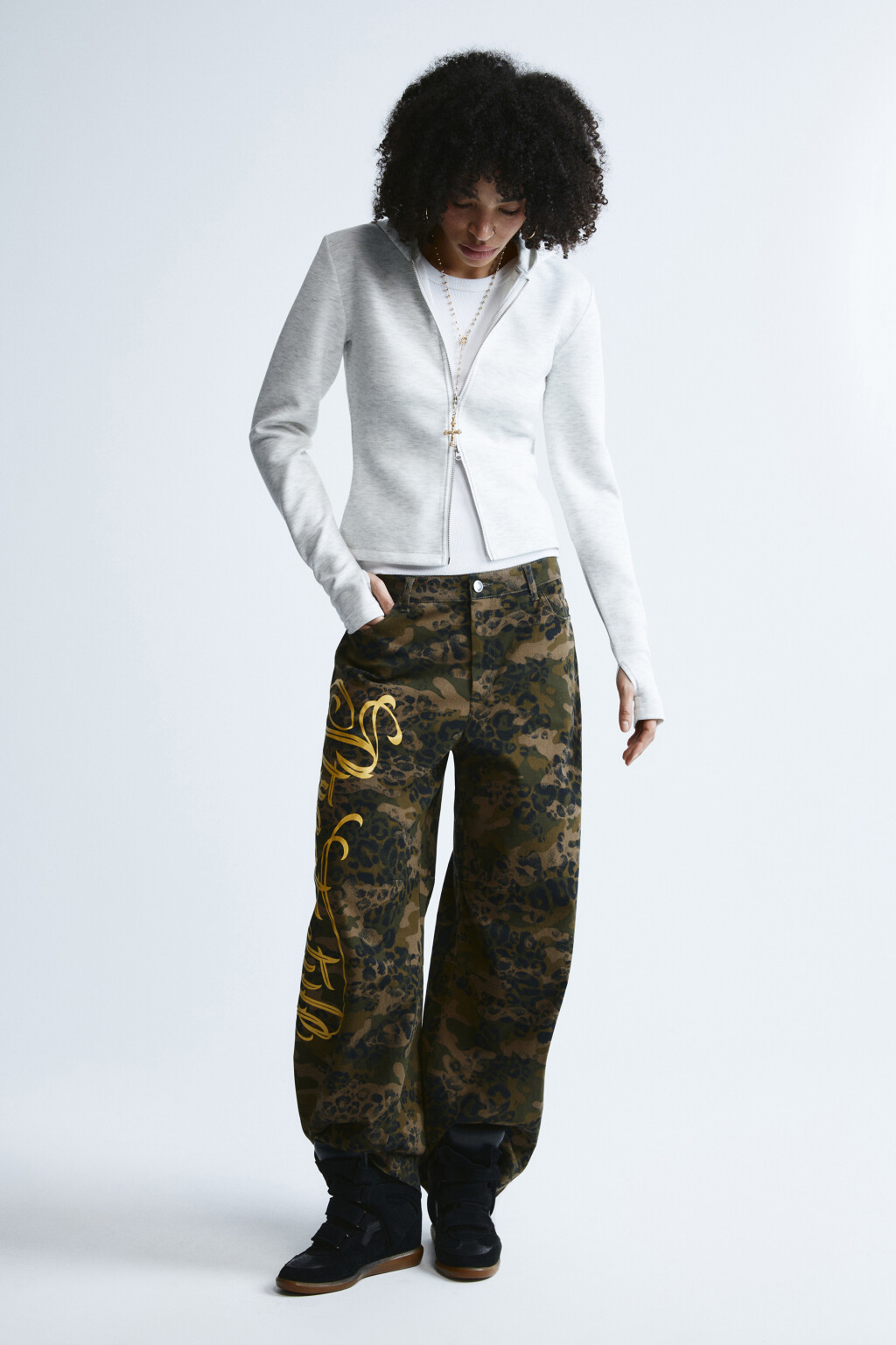 Худи-зипка облегающая - цвет серый - 6