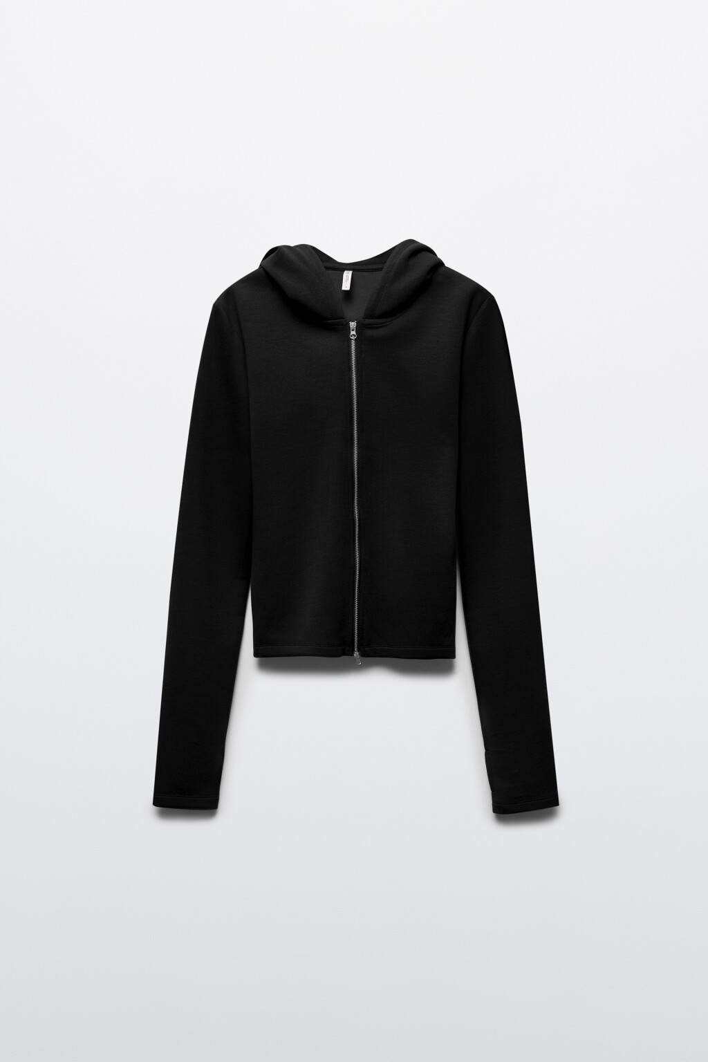 Худи-зипка облегающая - цвет черный - 1