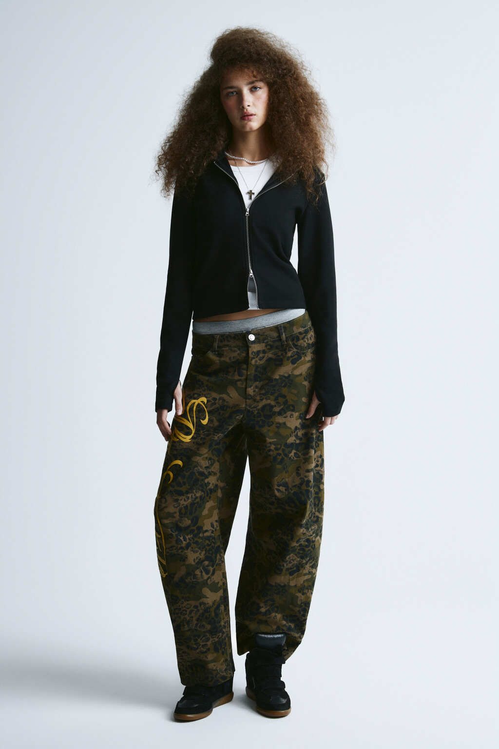 Худи-зипка облегающая - цвет черный - 4