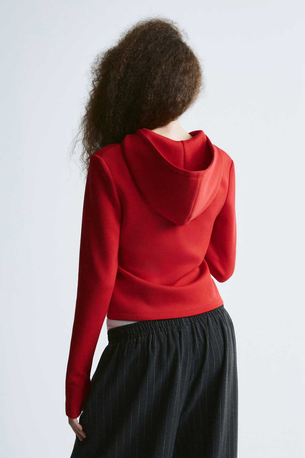 Худи-зипка облегающая - цвет красный - 4