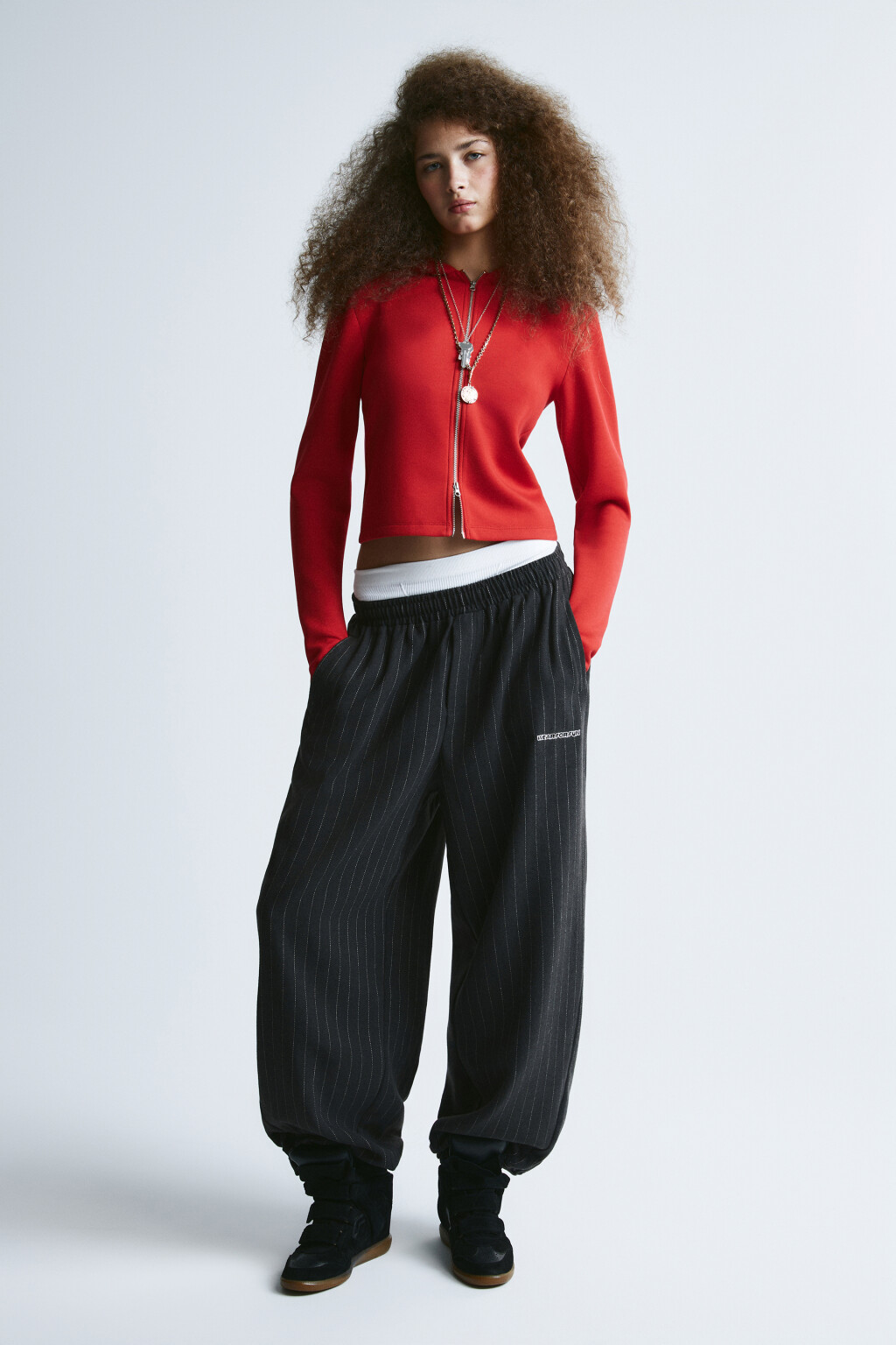 Худи-зипка облегающая - цвет красный - 5