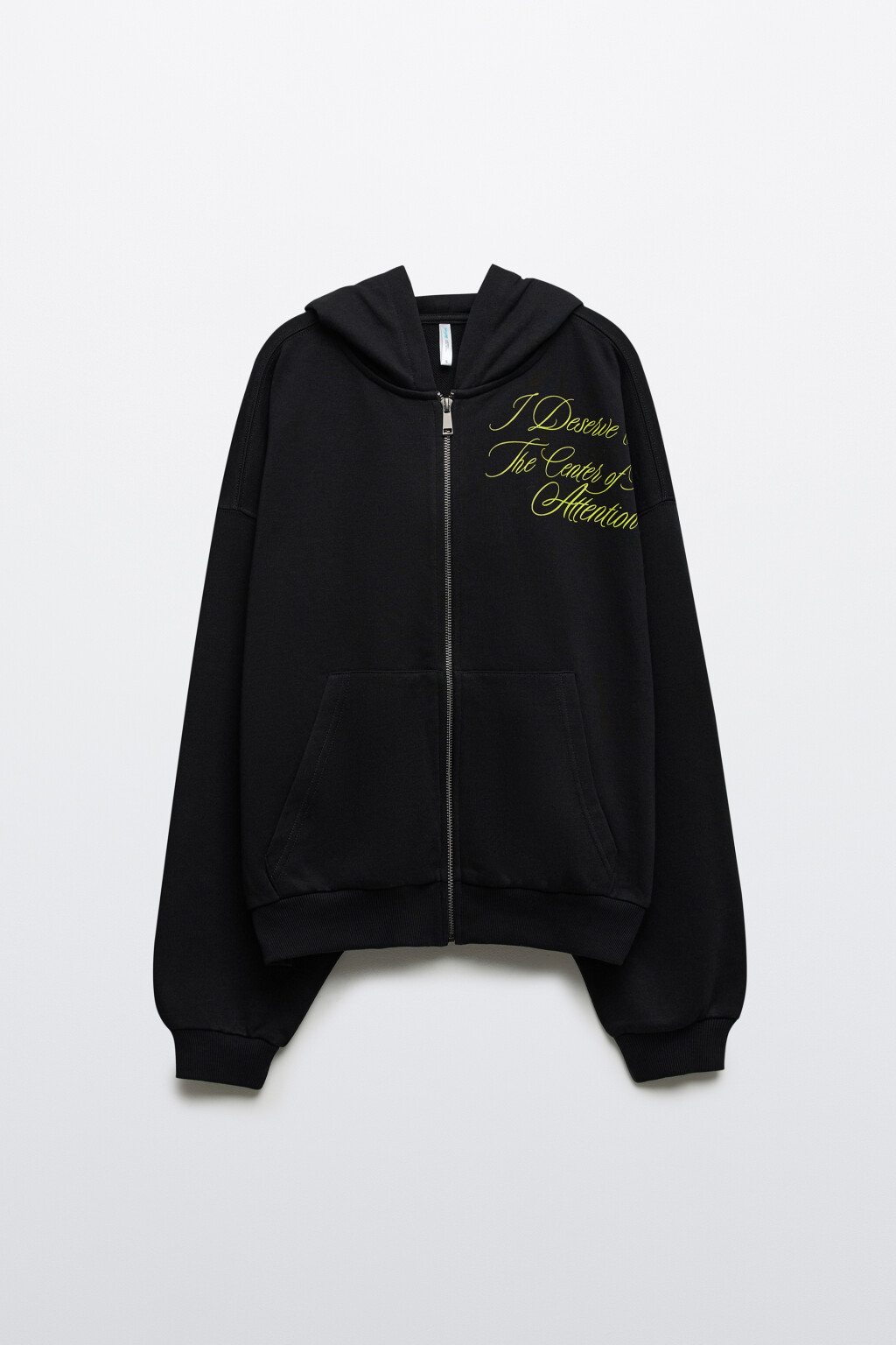 Худи-зипка из футера с надписью - цвет черный - 8