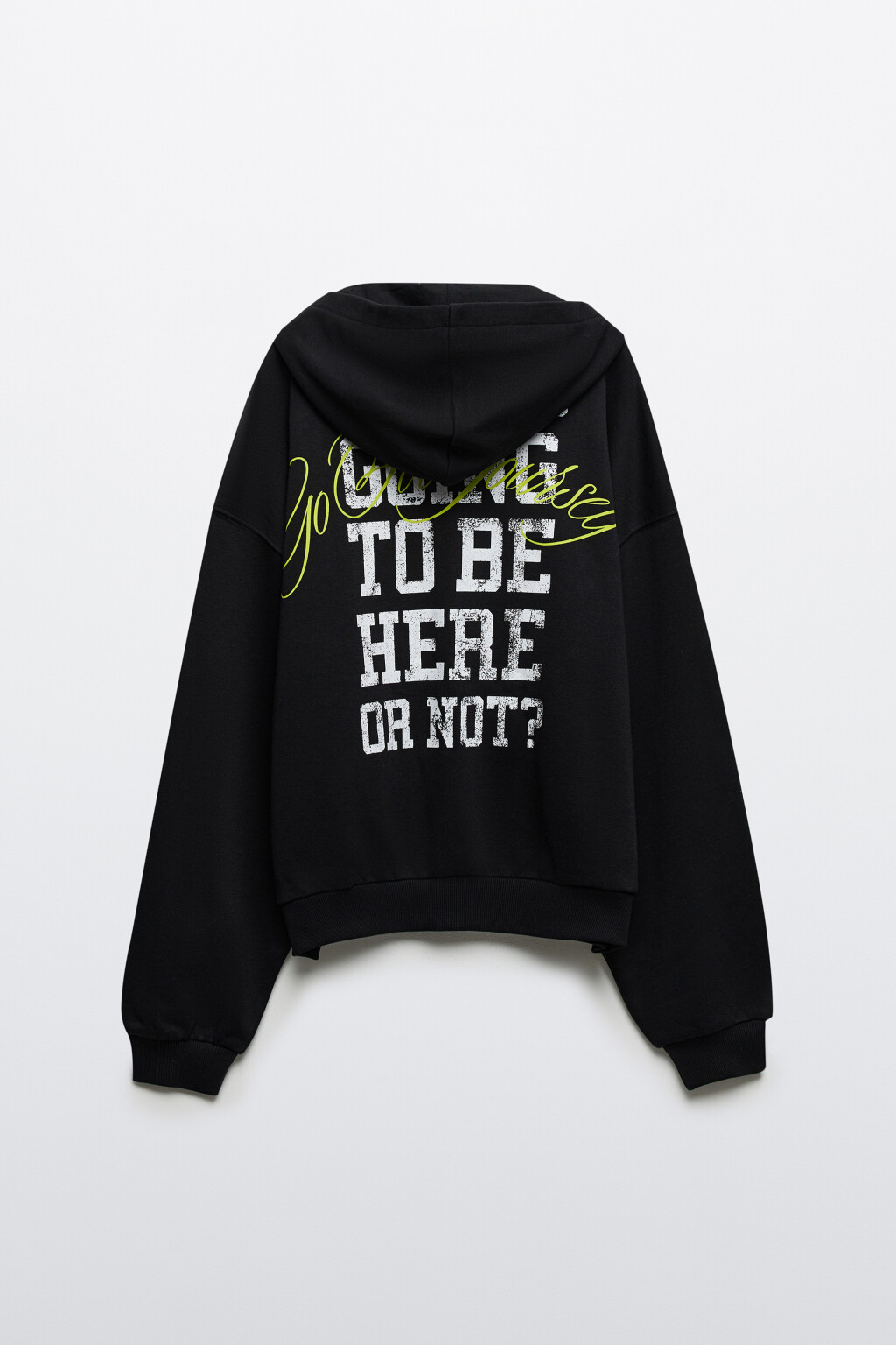Худи-зипка из футера с надписью - цвет черный - 9