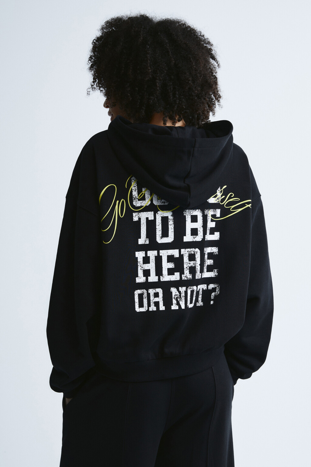 Худи-зипка из футера с надписью - цвет черный - 3