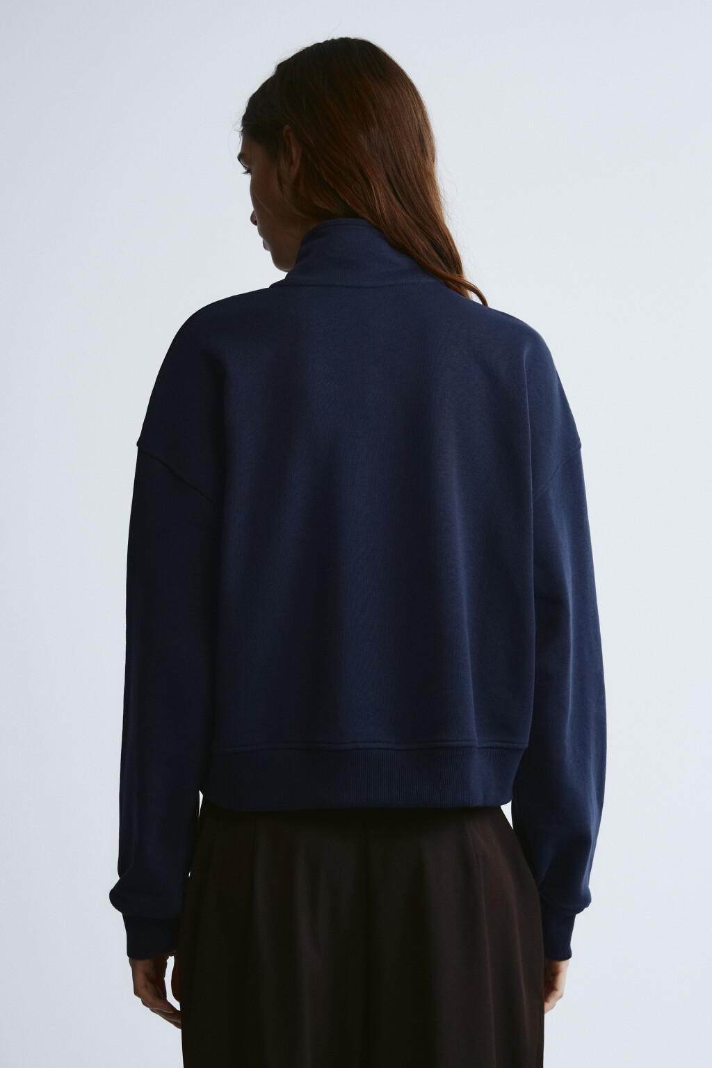 Свитшот с воротником на молнии - цвет синий - 3