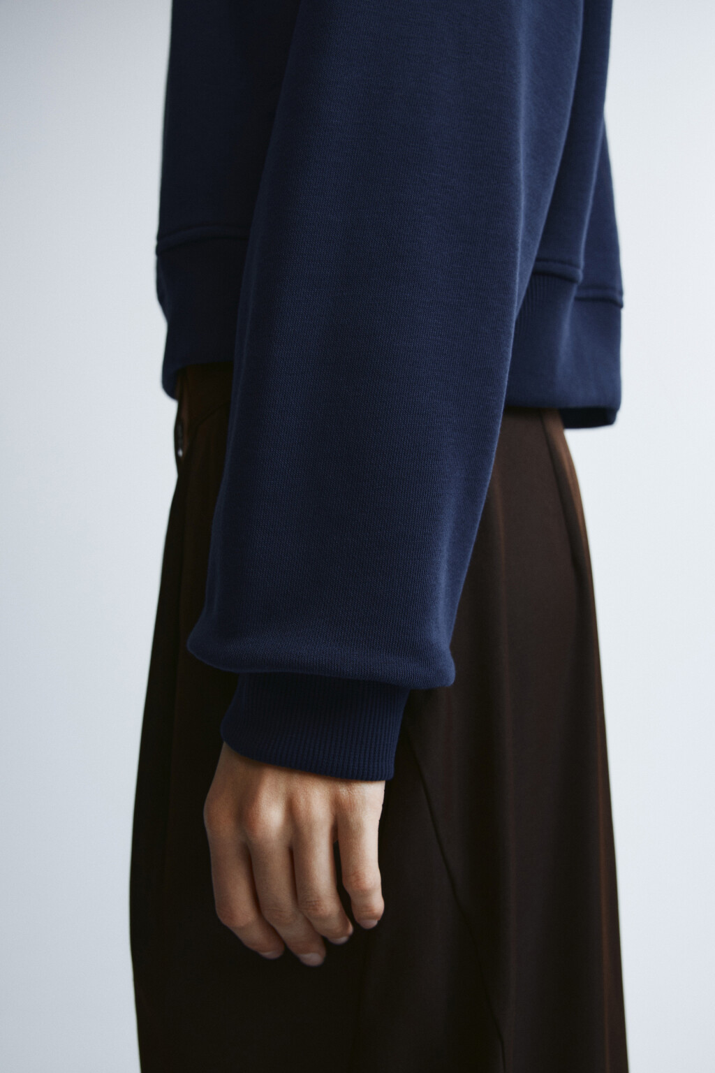 Свитшот с воротником на молнии - цвет синий - 6