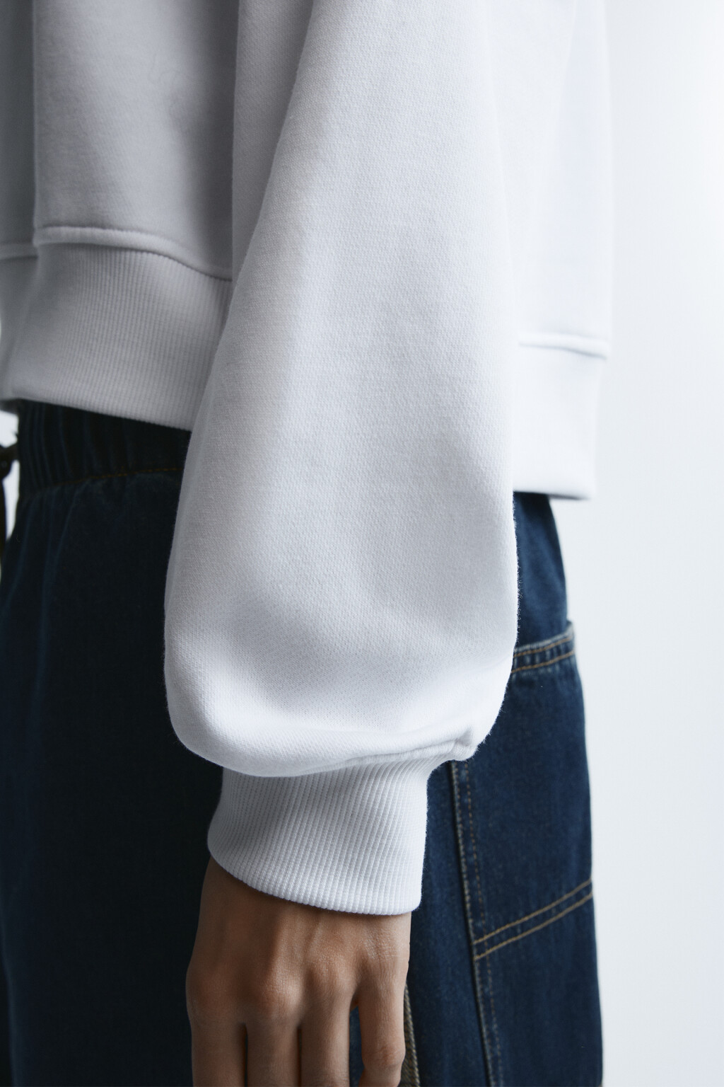 Свитшот с воротником на молнии - цвет молочный - 6