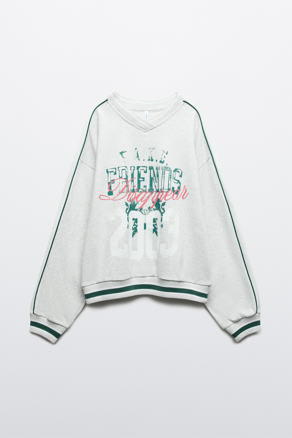 Свитшот из футера с принтом - цвет серый - 1