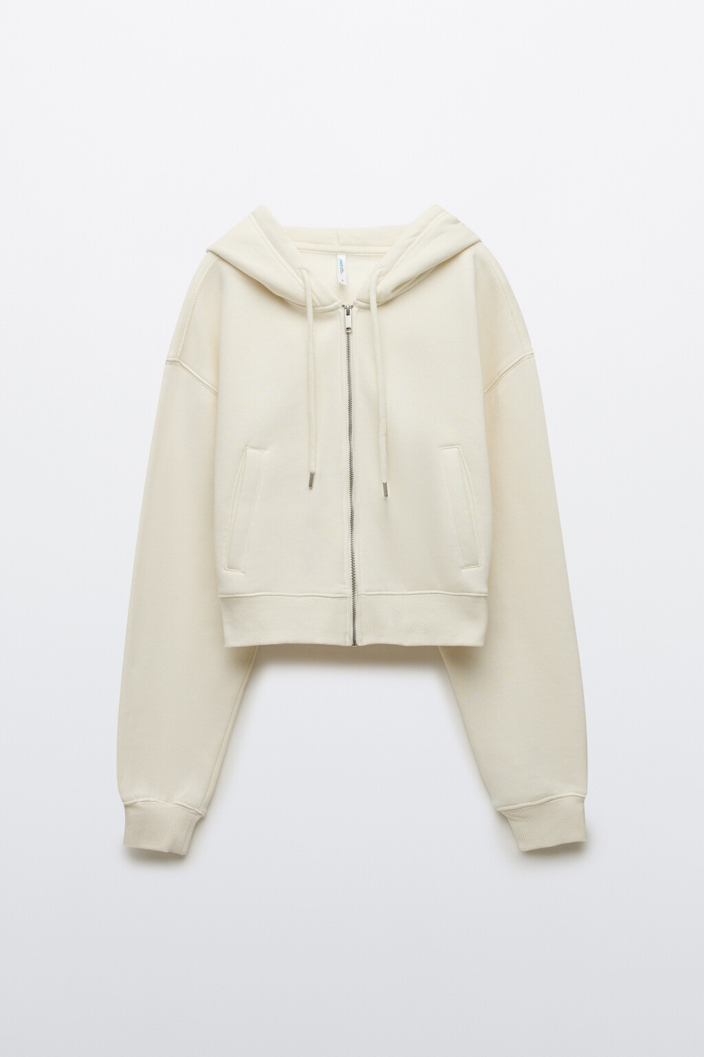Худи-зипка флисовая укороченная - цвет молочный - 7