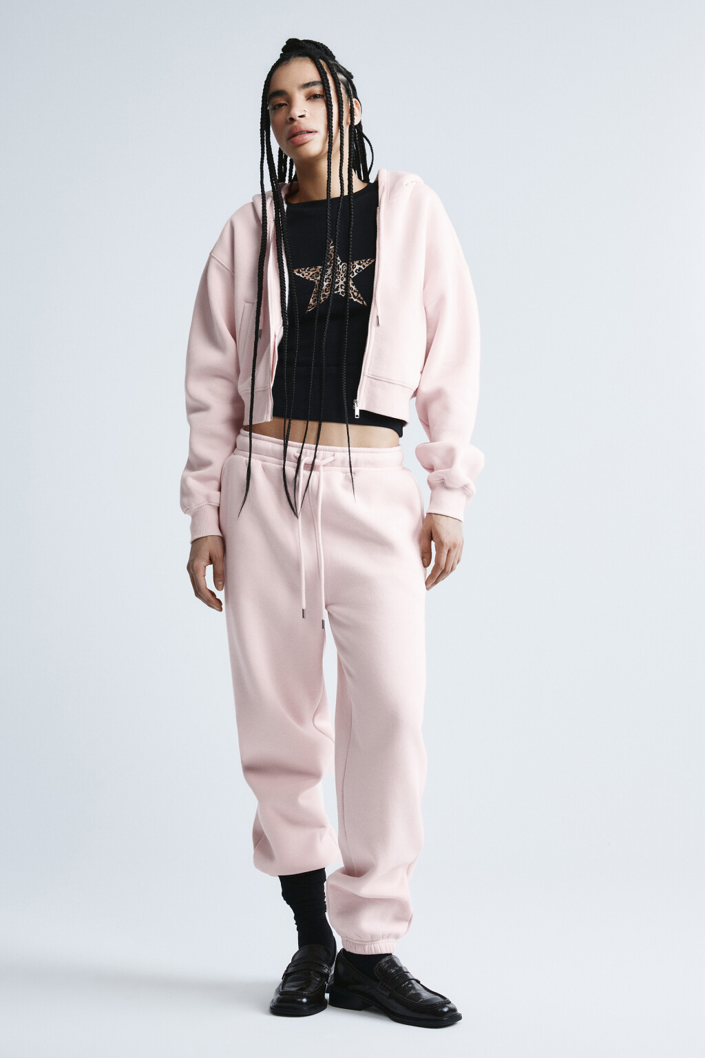 Худи-зипка флисовая укороченная - цвет розовый - 4