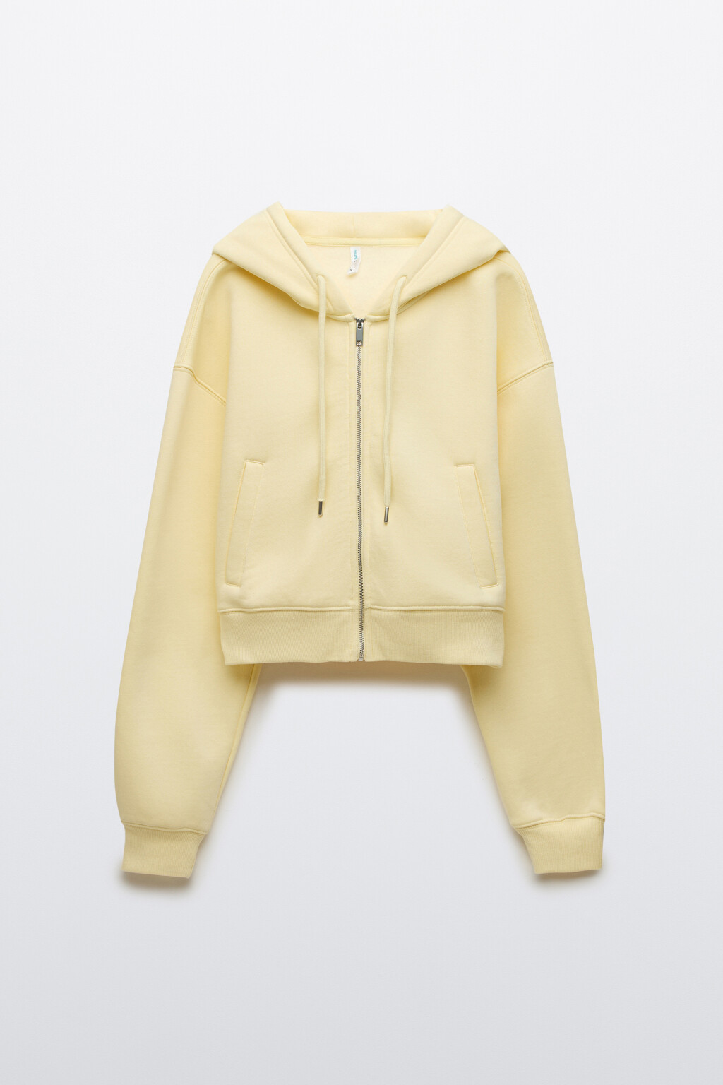 Худи-зипка флисовая укороченная - цвет желтый - 1