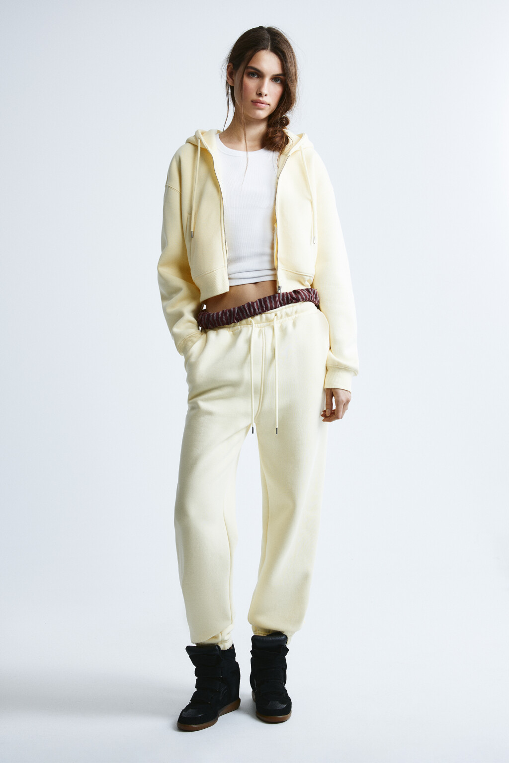 Худи-зипка флисовая укороченная - цвет желтый - 6