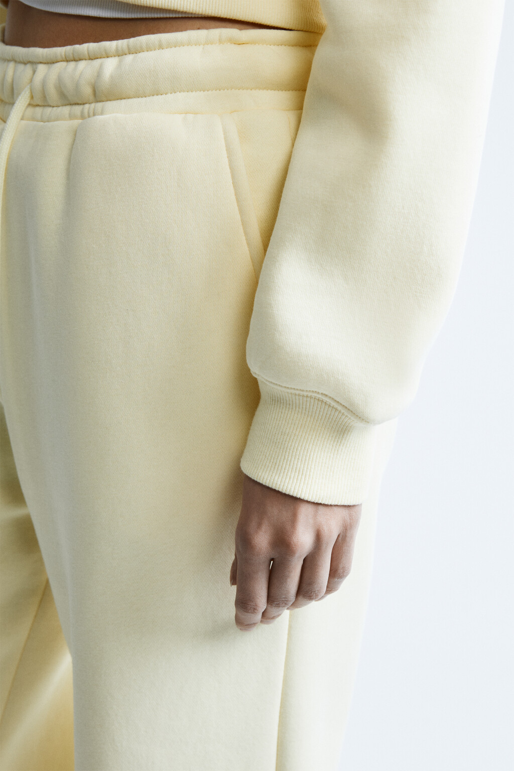 Худи-зипка флисовая укороченная - цвет желтый - 8