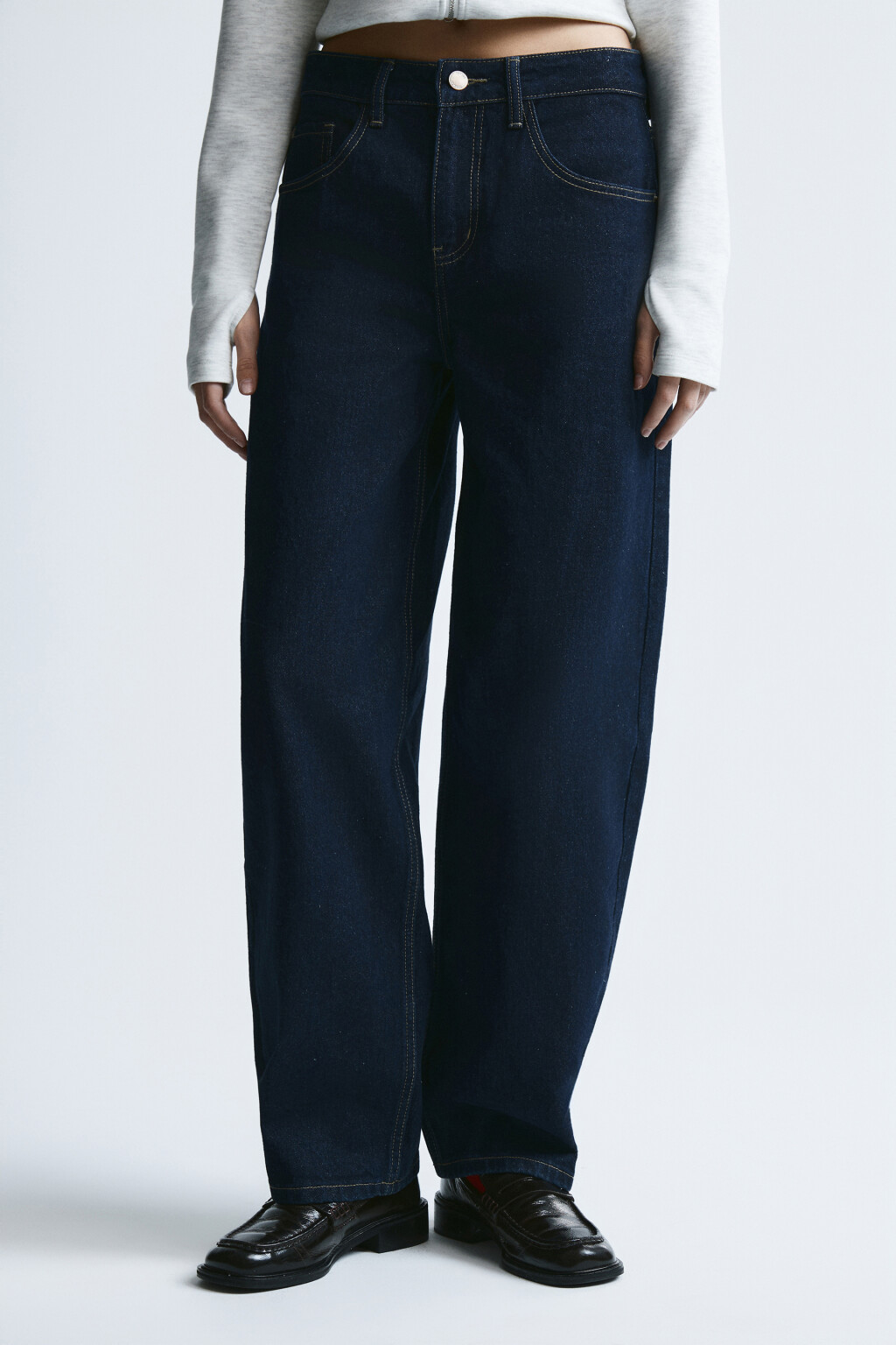 Джинсы barrel fit со средней посадкой - цвет синий - 4