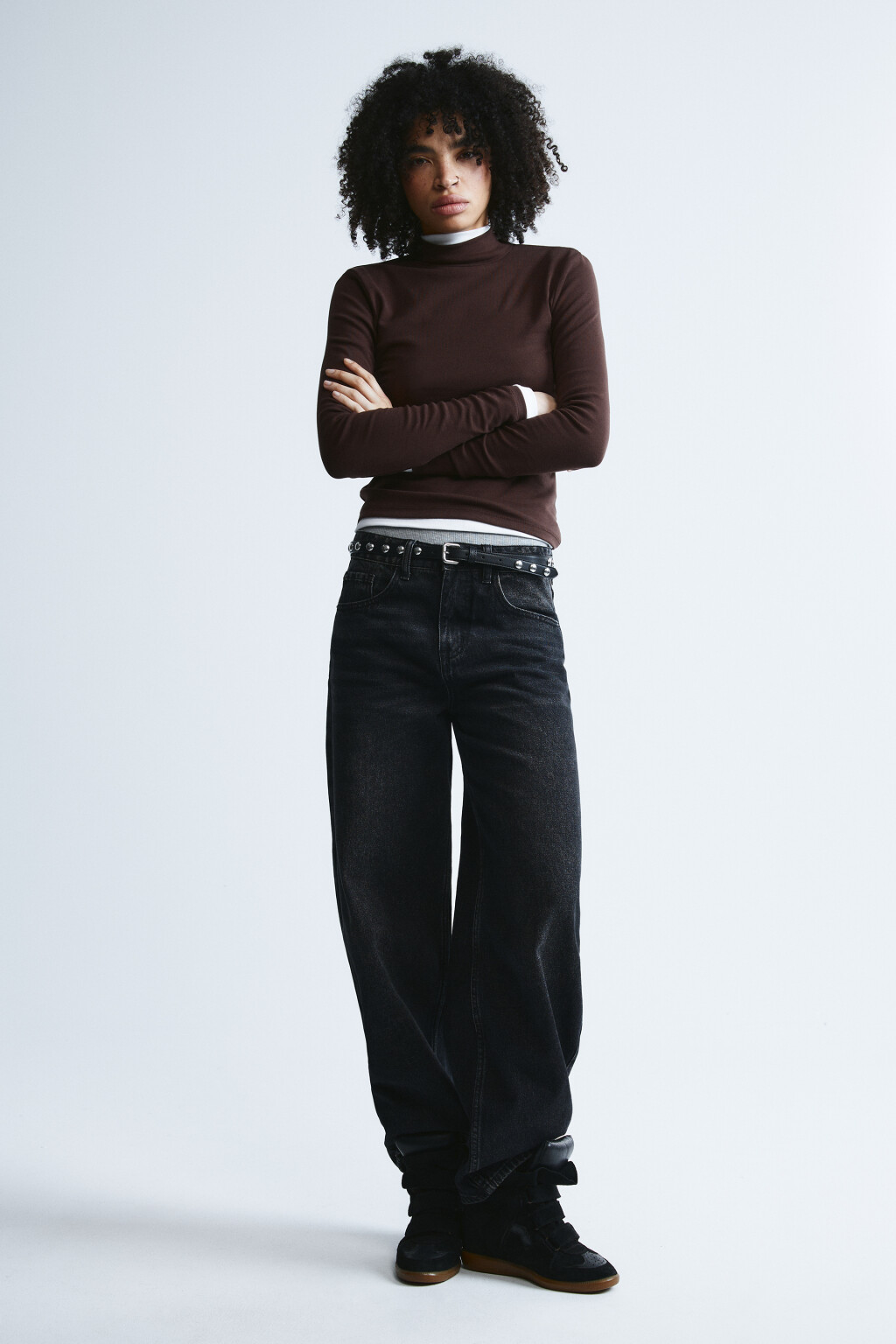 Джинсы barrel fit со средней посадкой - цвет серый - 4