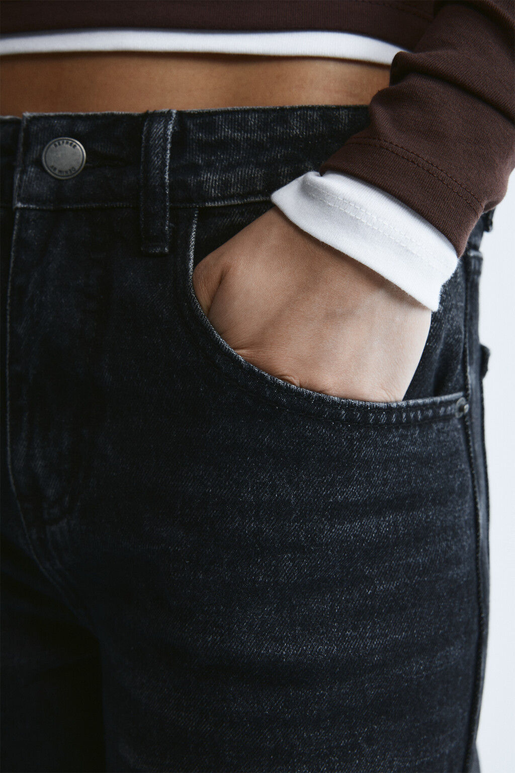 Джинсы barrel fit со средней посадкой - цвет серый - 6